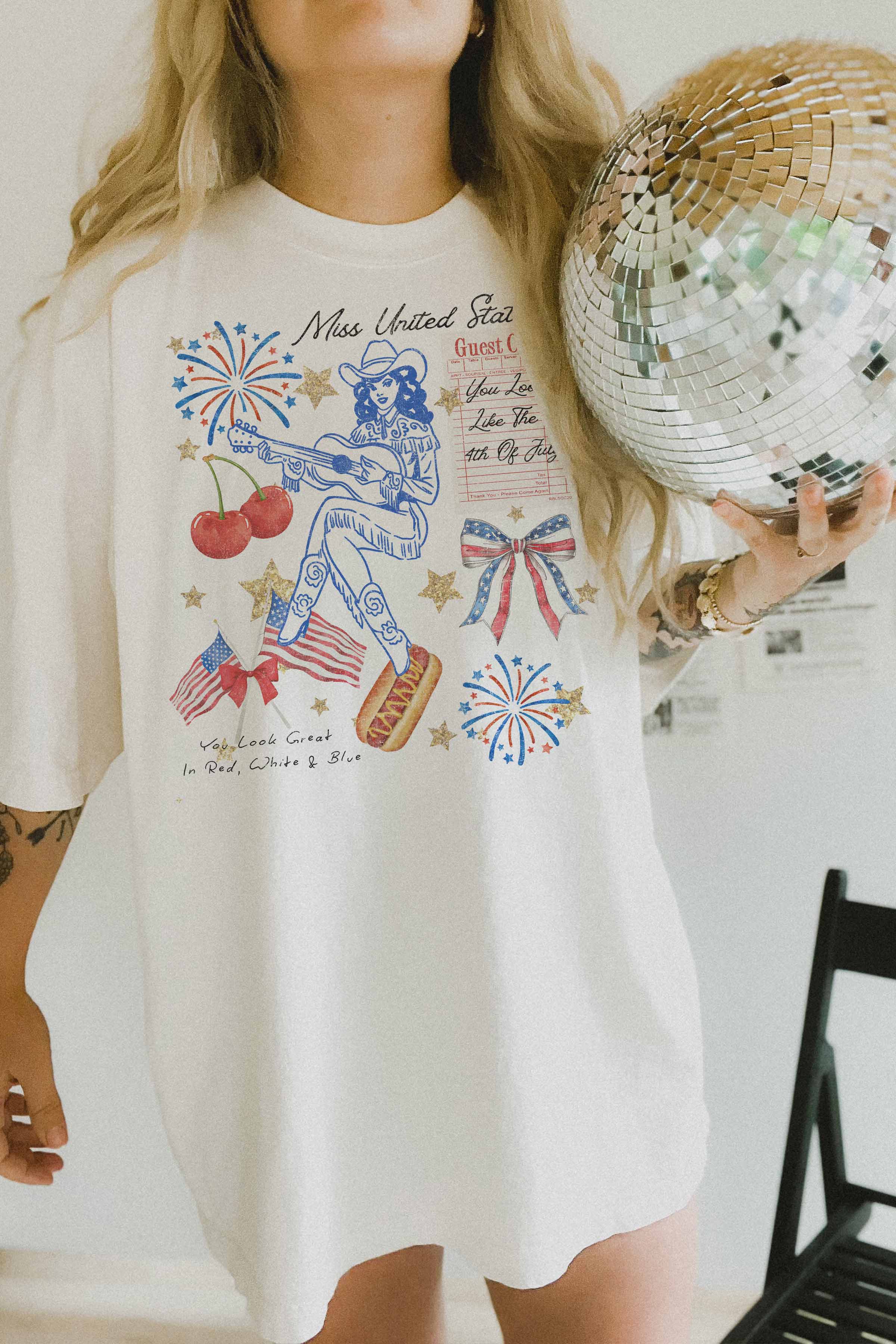 [G1938X-OTS]-MISS UNITED STATES OVERSIZED TEE
