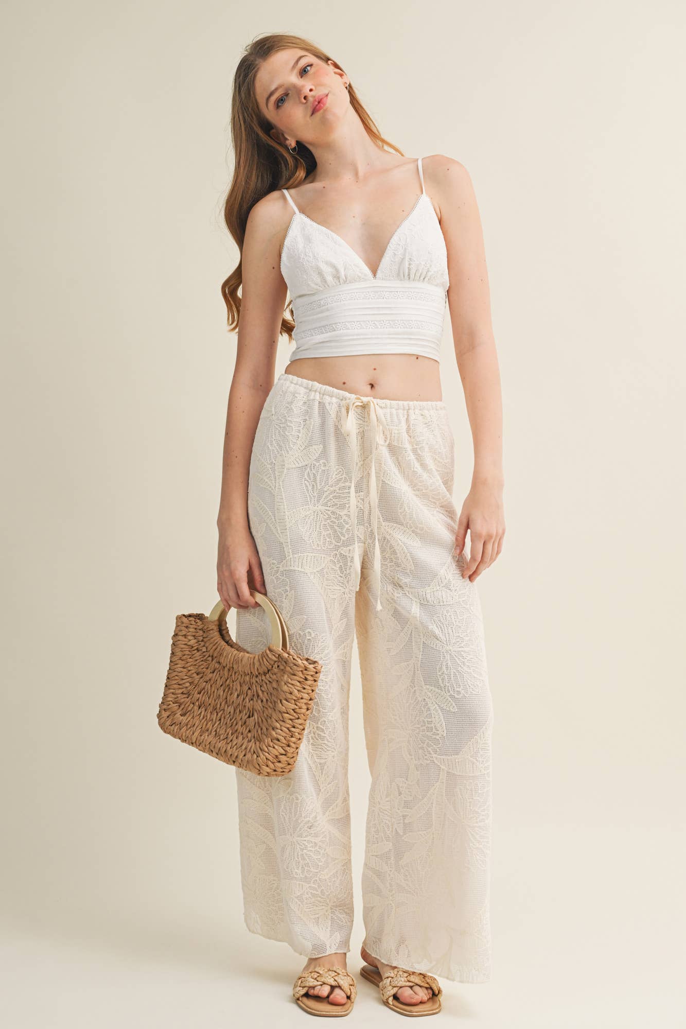 FLORAL EMBROIDERED CAMI TOP