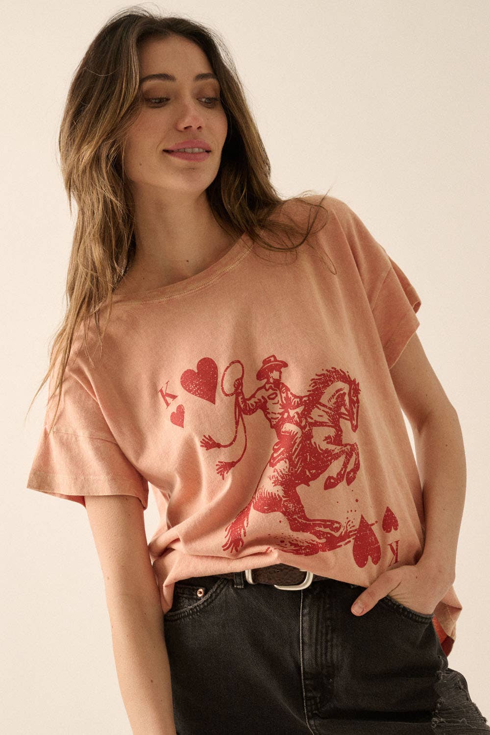 Cowboy King of Hearts Vintage-Wash Graphic Tee