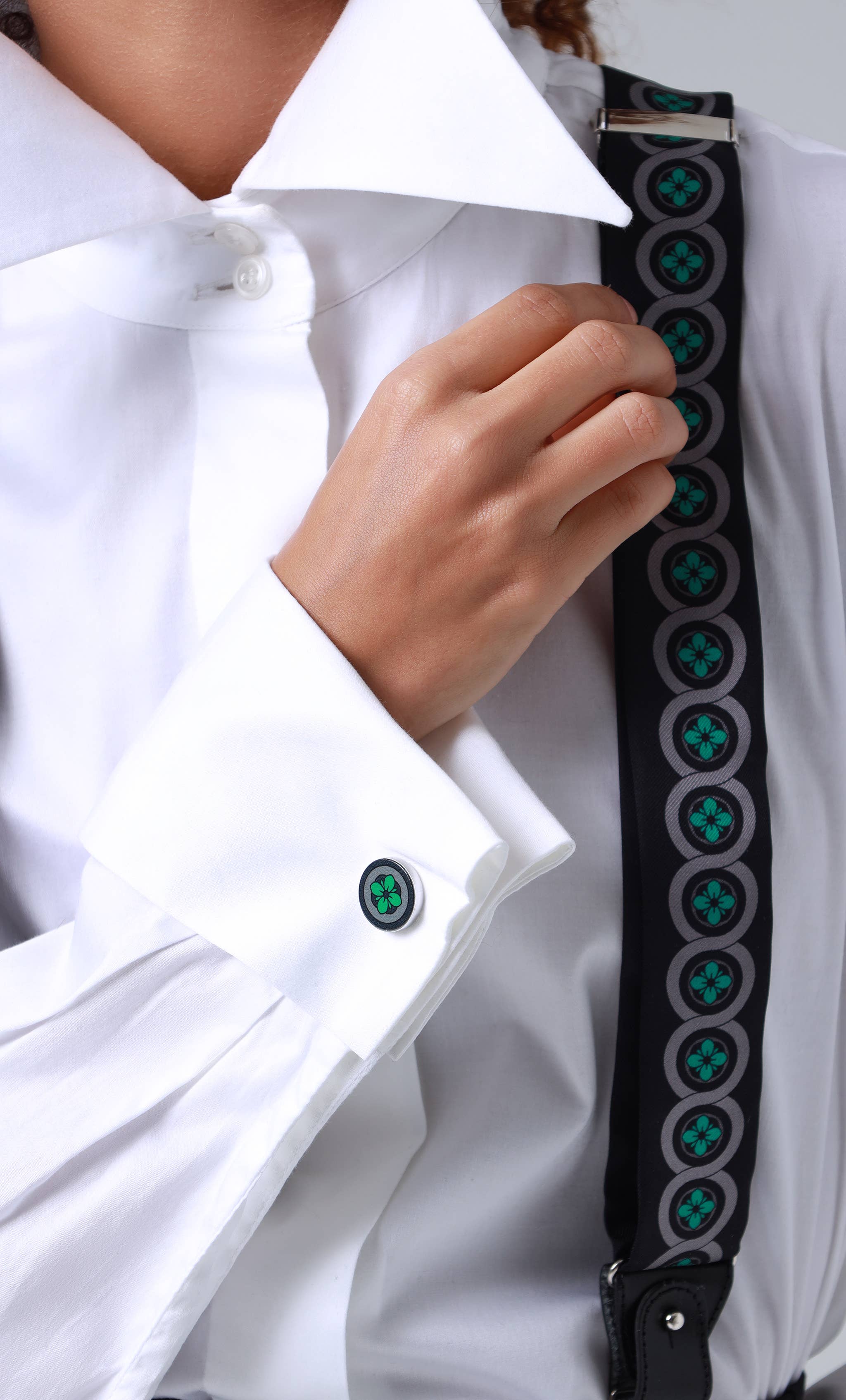 4 Sicilian Colors Floral Print Handmade Italian Cufflinks