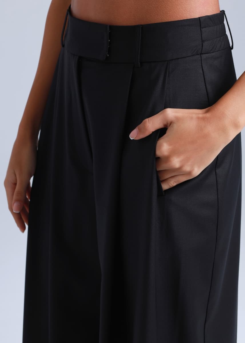 Liza Suit Wide-leg Black Virgin Wool Pants