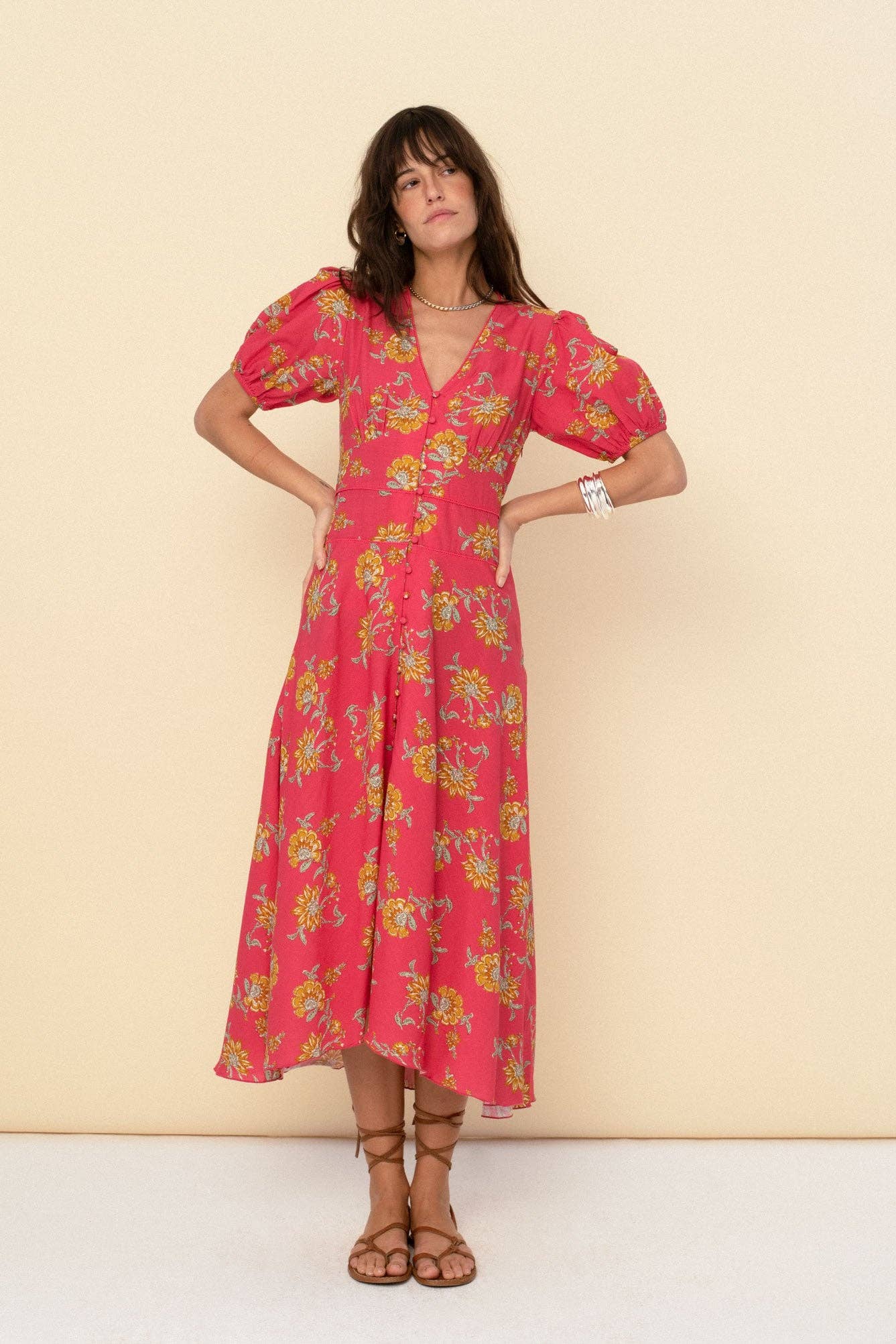 Poppy dress coral