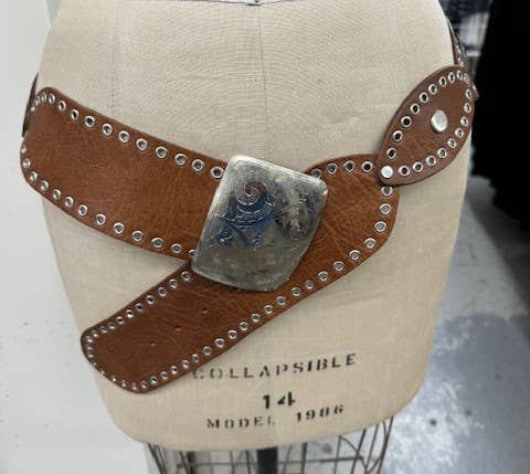 Hip Leather belt Tan