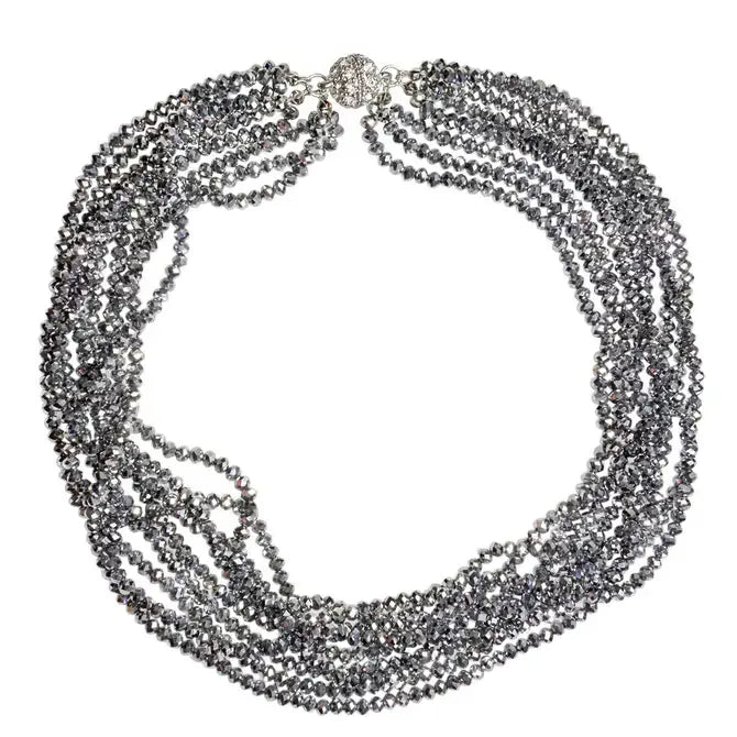 Multi Strand Short Crystal Necklace