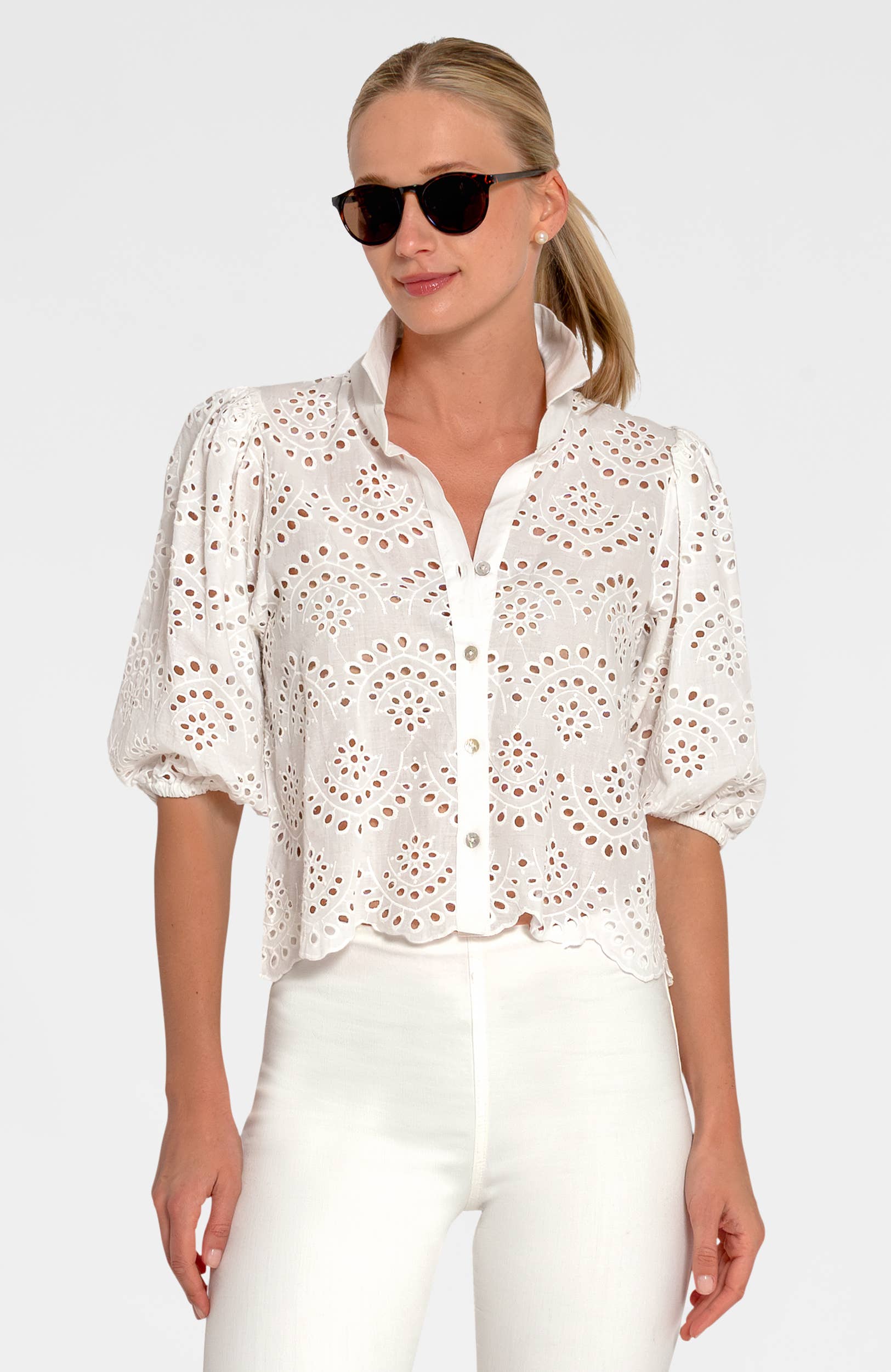 Babs Eyelet Top