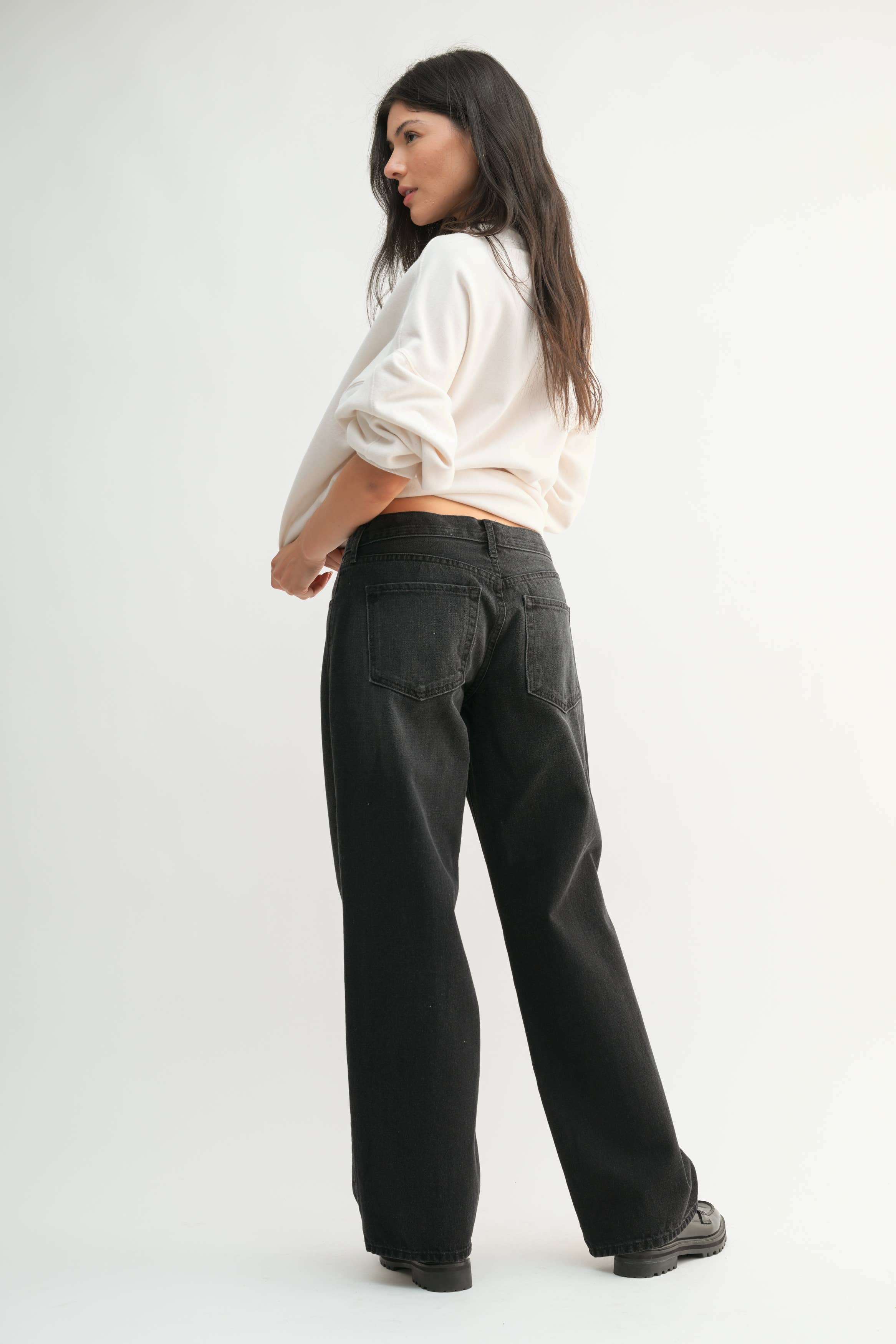 BP436N - WBLK - Low Rise Baggy Slouch: 29