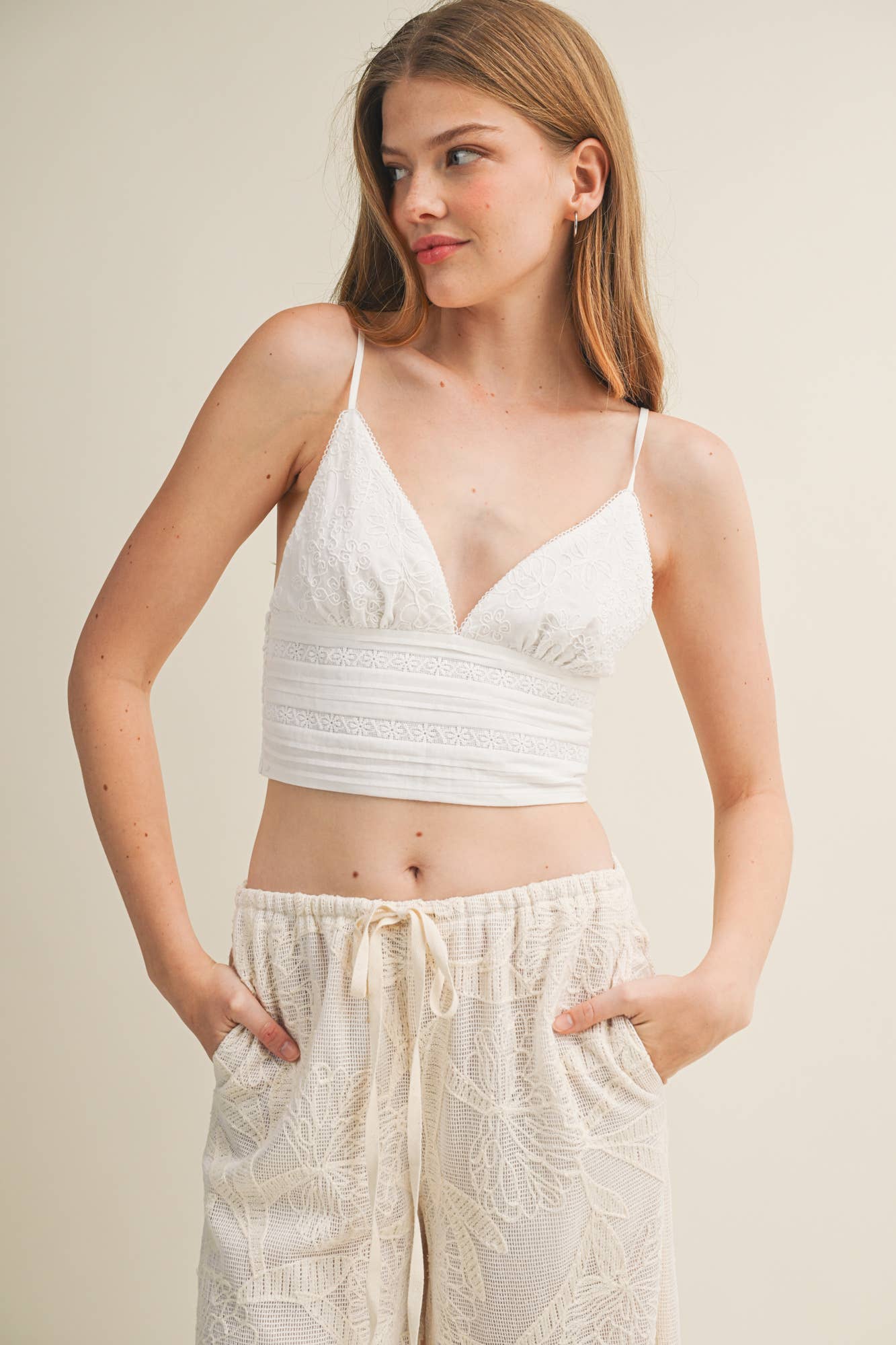 FLORAL EMBROIDERED CAMI TOP