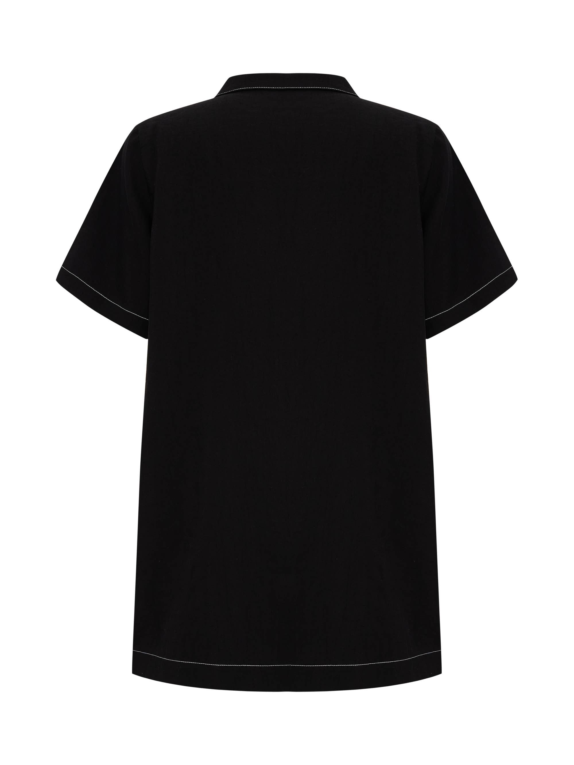 Mae Popover Mini Dress - Black