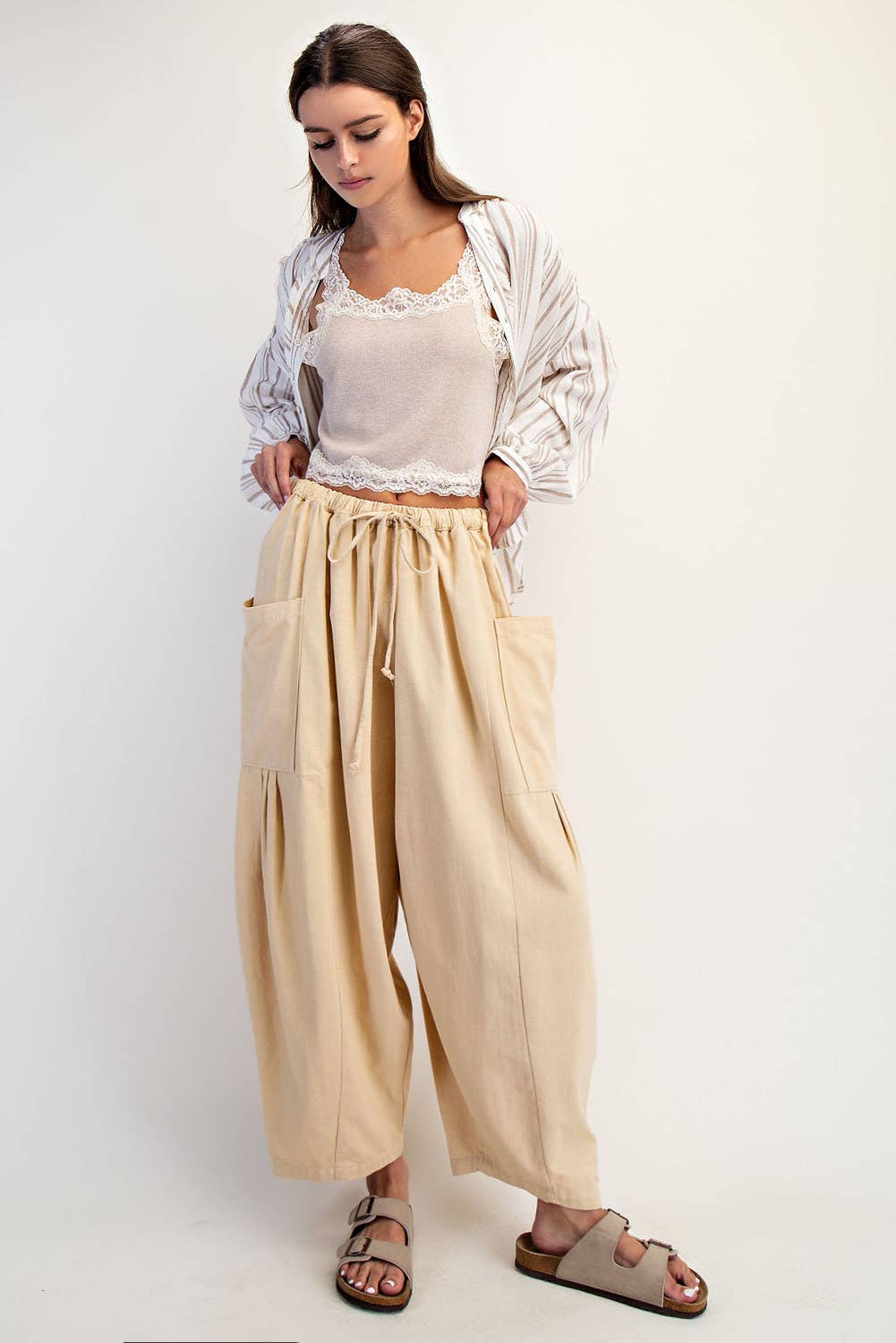 WIDE LEG PANTS: Lemongrass