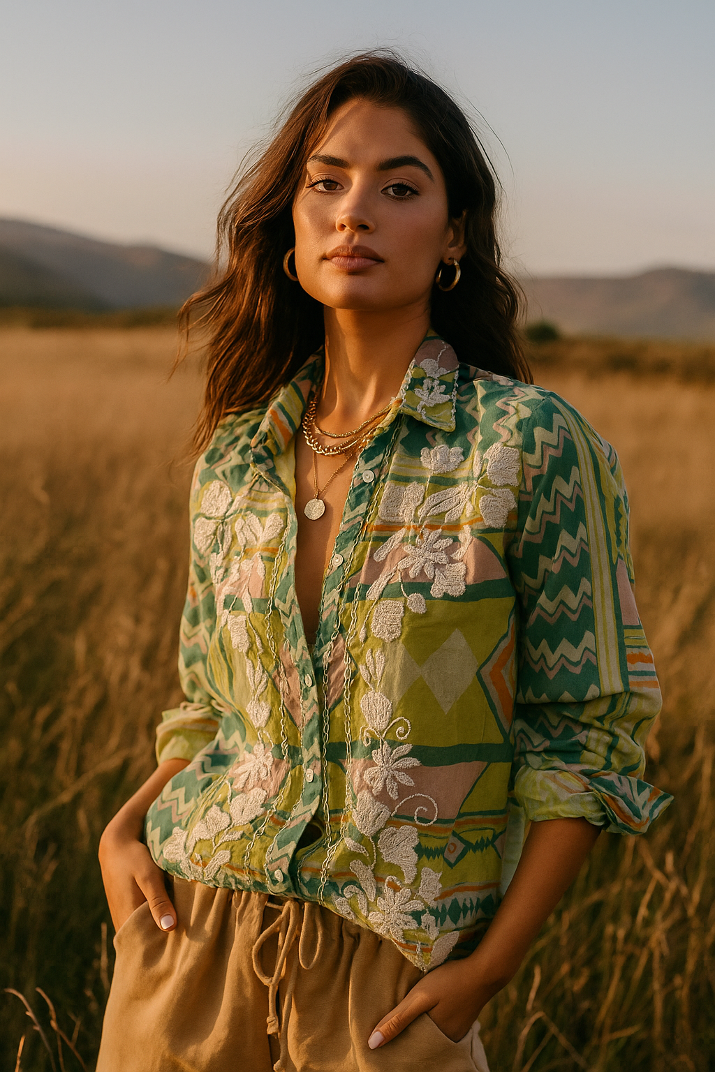 Sarita Shirt – Patchwork Bloom