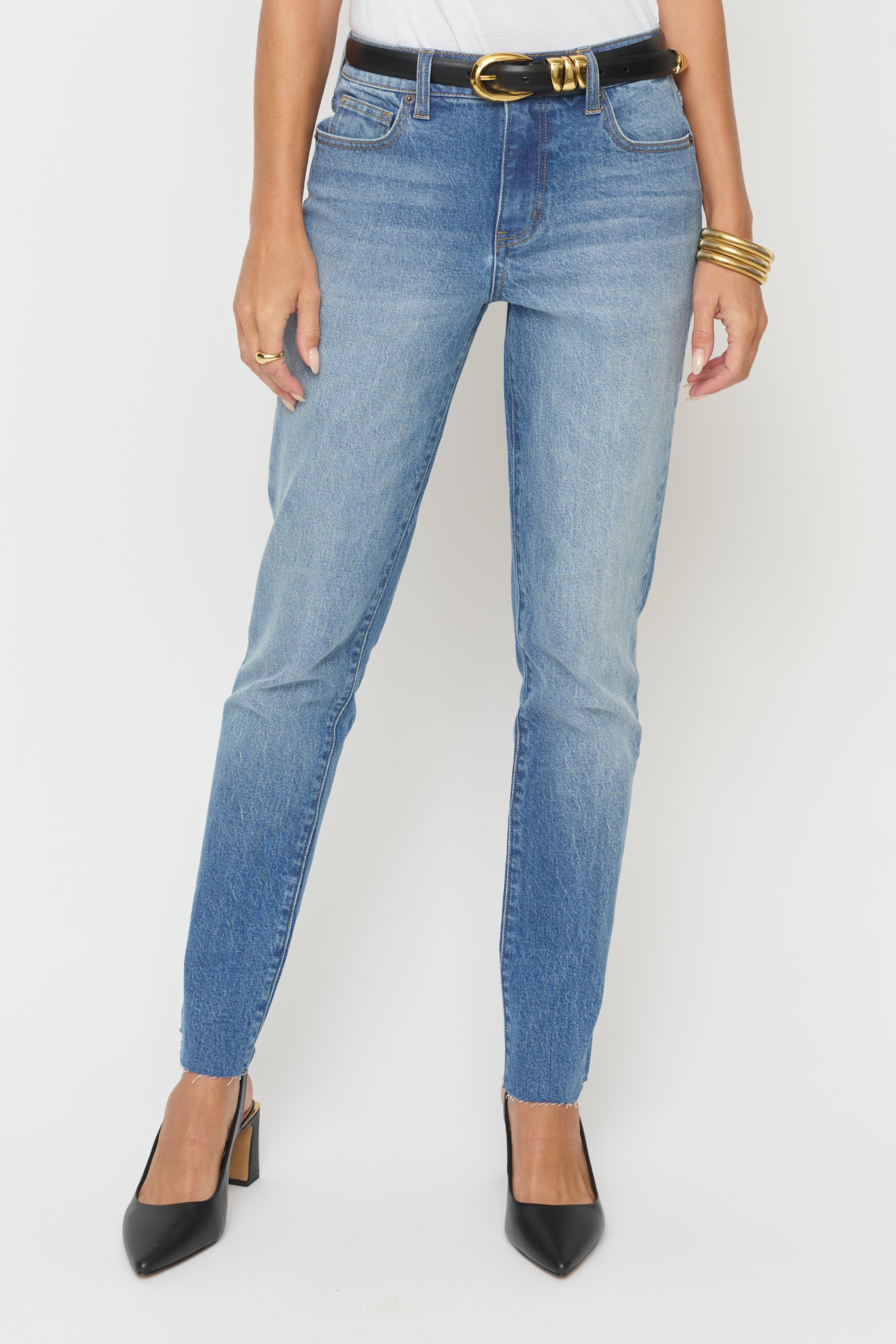 Crosby Mid Rise Relaxed Taper Bright Indigo Worn