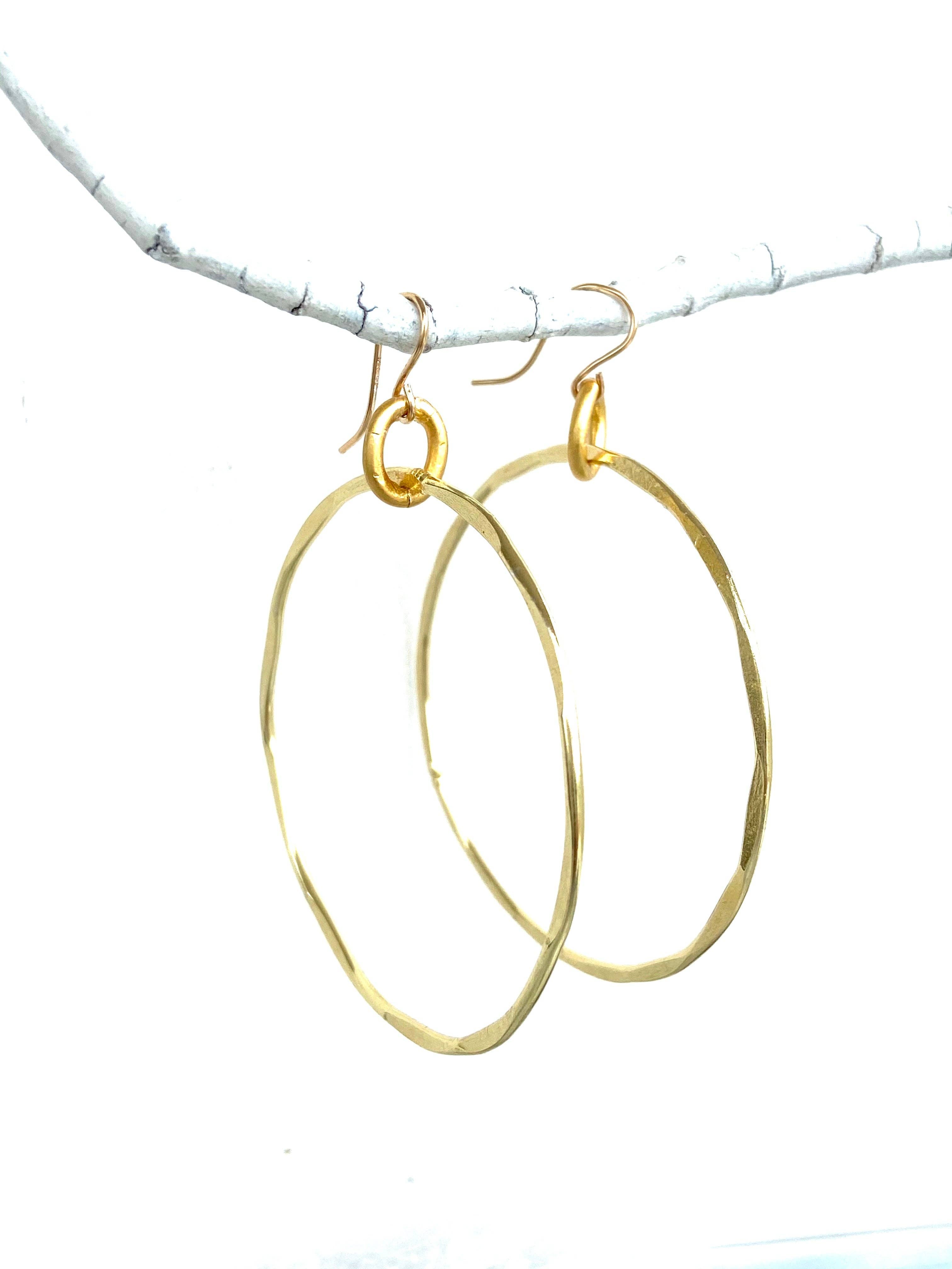 Large hammered Hoops-Cvlgh-Best Seller: Silver/gold