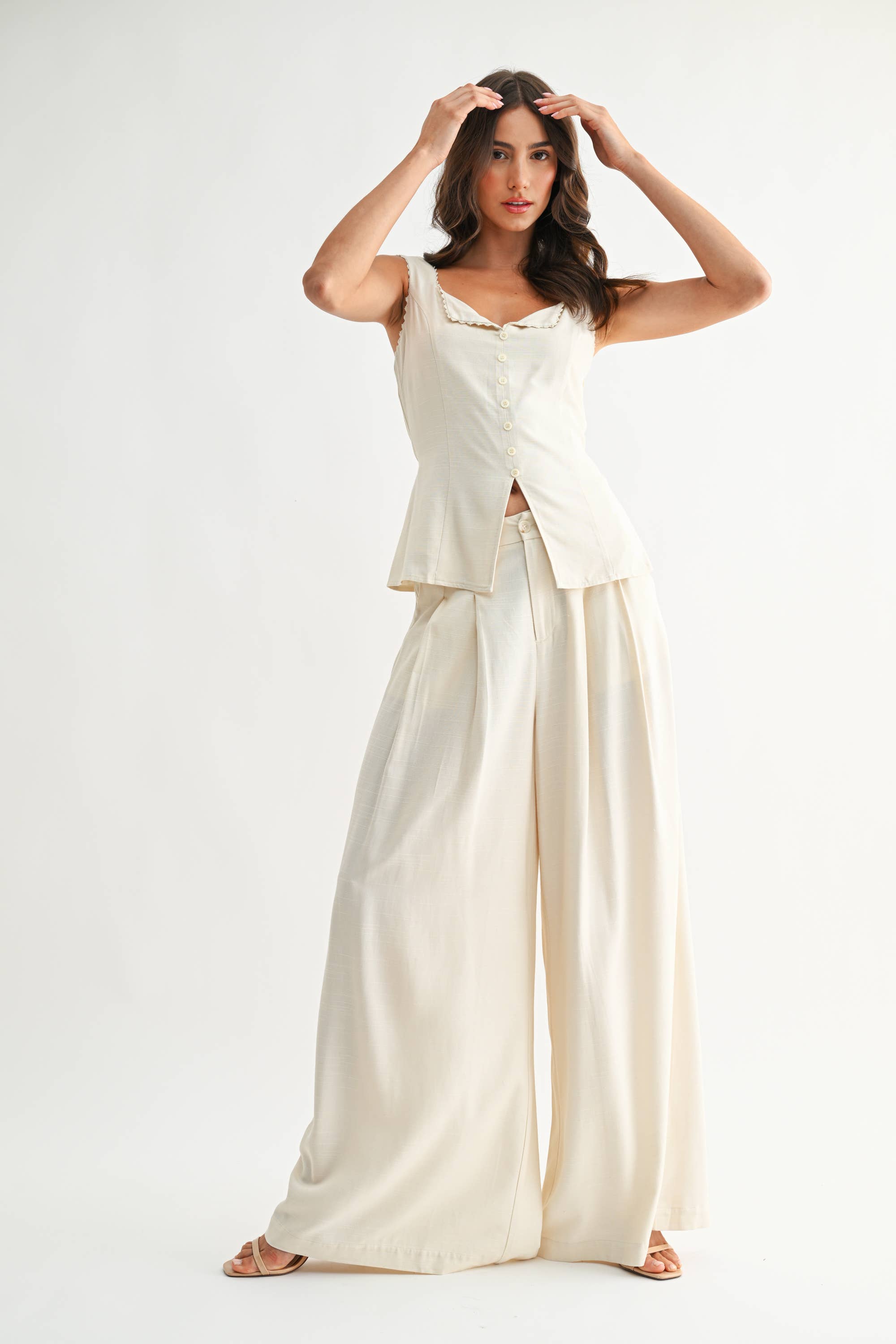 CJP26785 Wide-Leg Pleated Trousers
