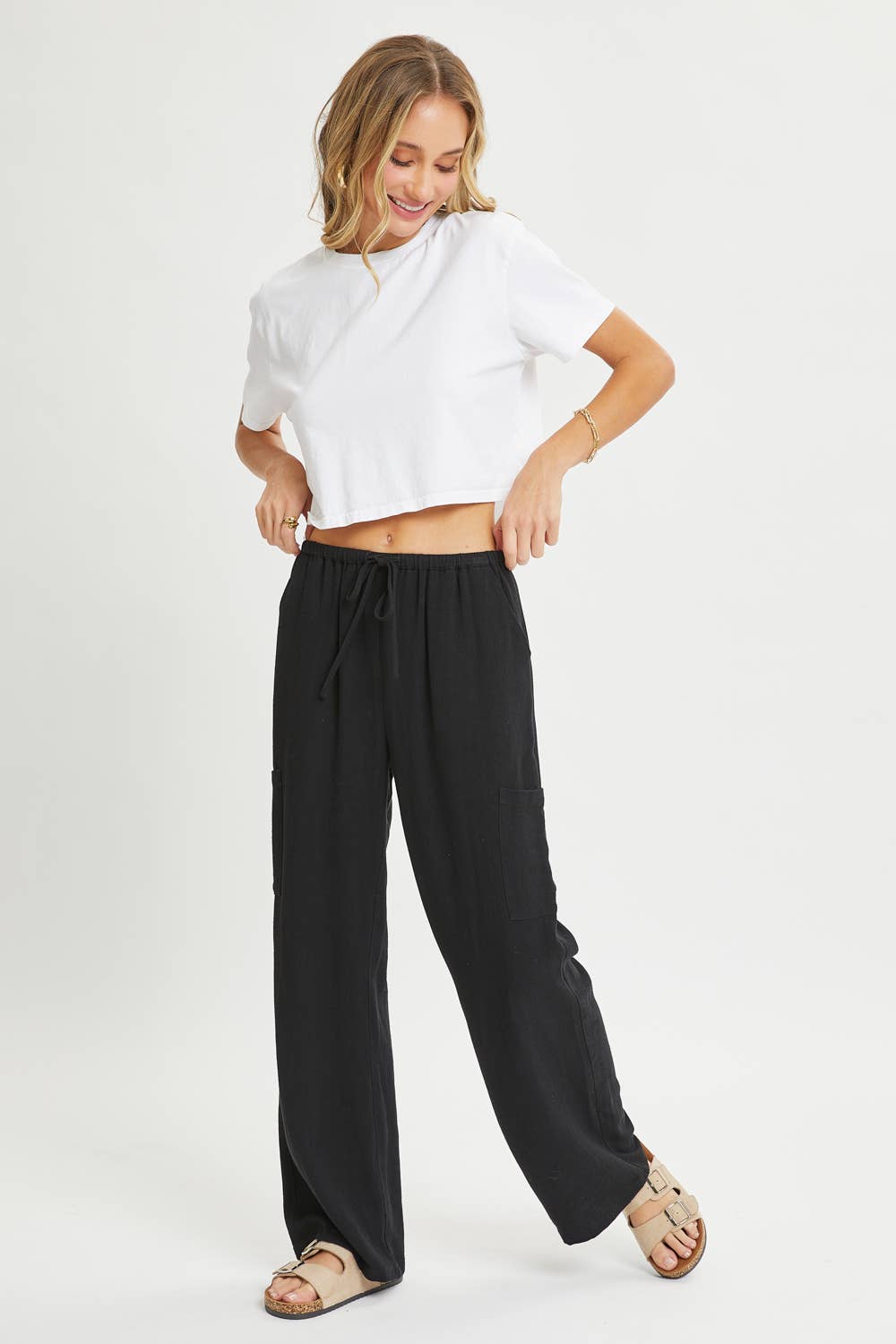 LINED-PULL-ON-PANTS -BLACK