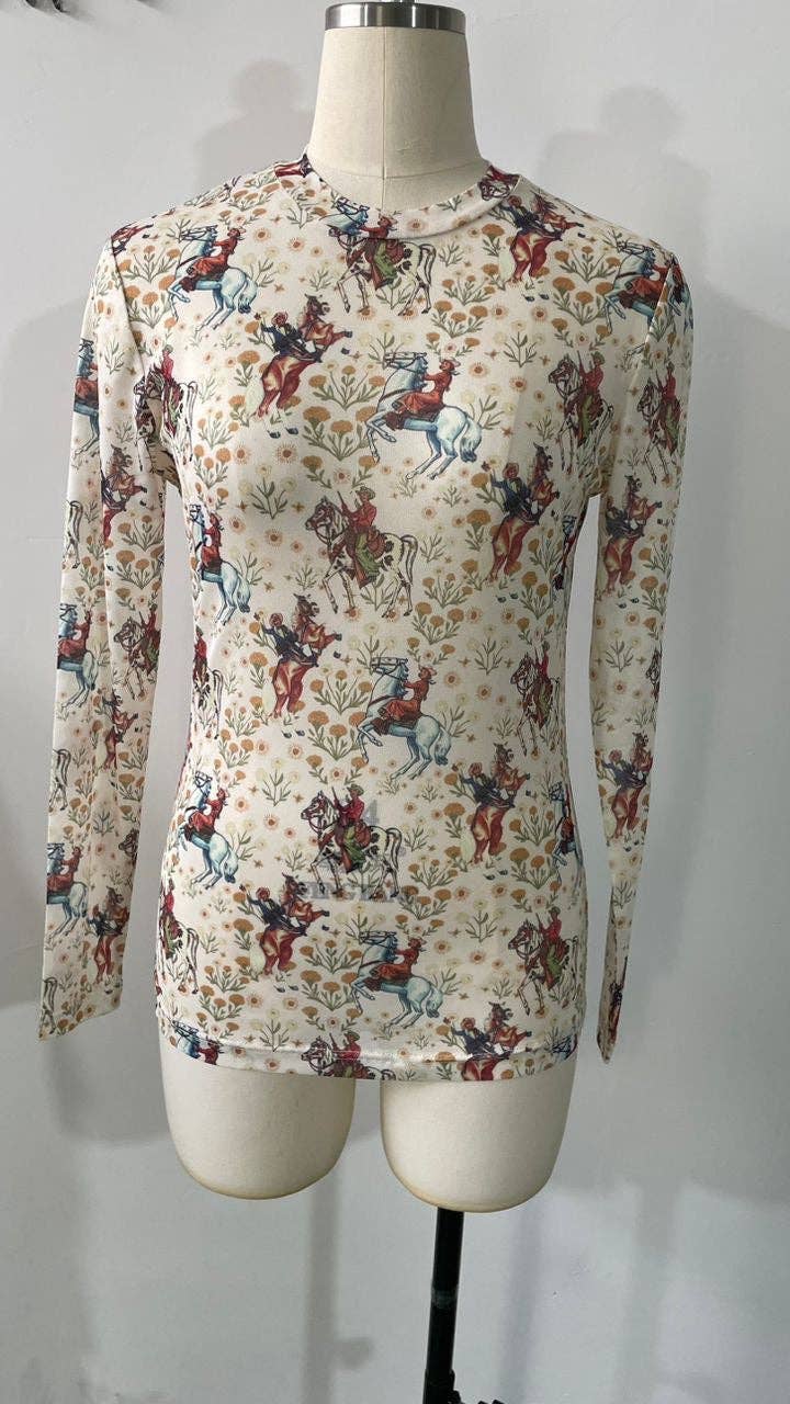 TH1221 IVORY COWBOY MESH TOP (7 Piece)