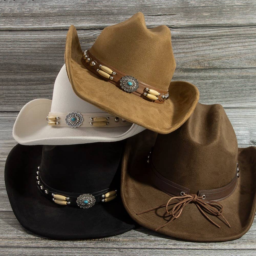 Western Concho Belt Strap Cowboy Hat