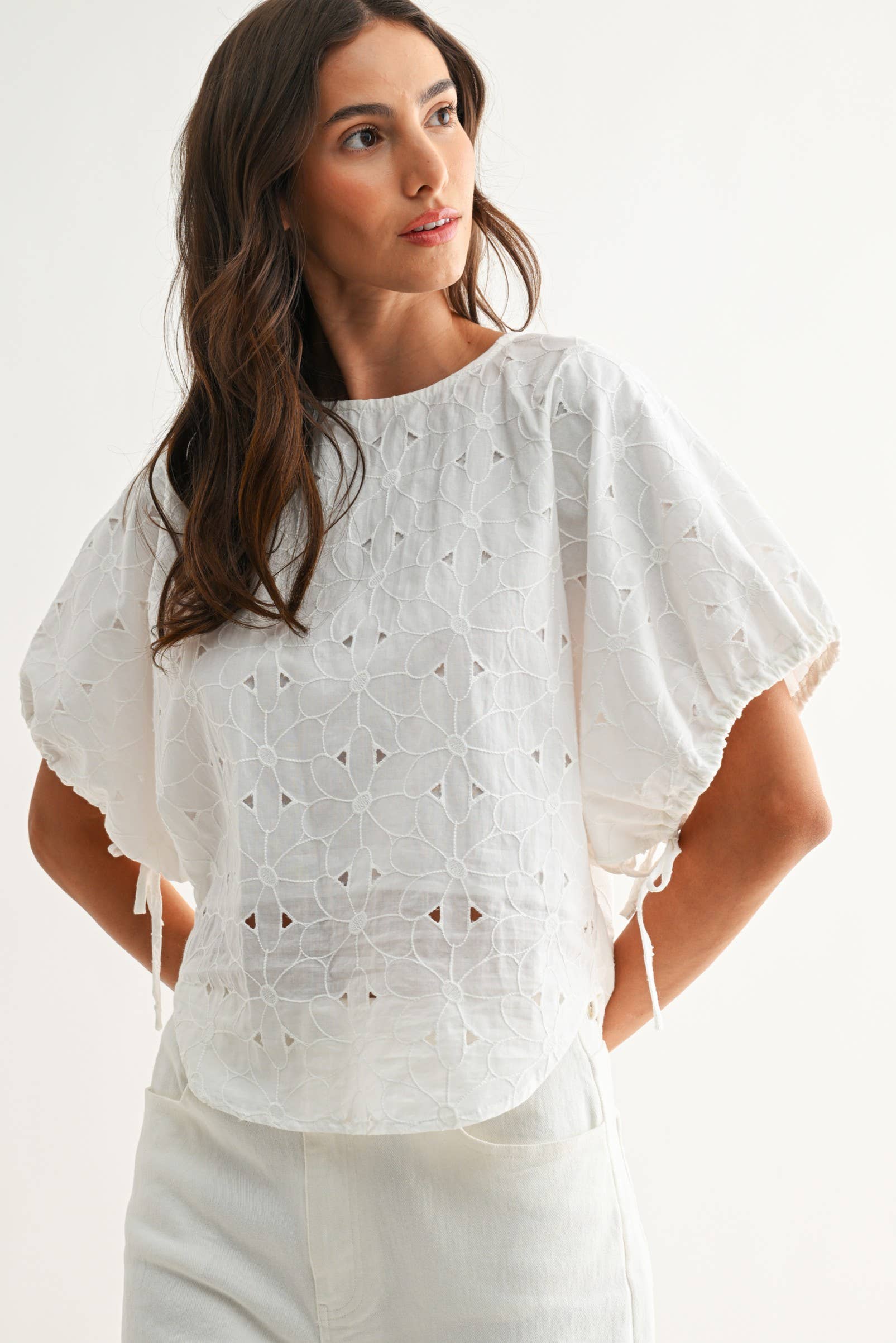 CJT26751 Embroidered White Cotton Blouse
