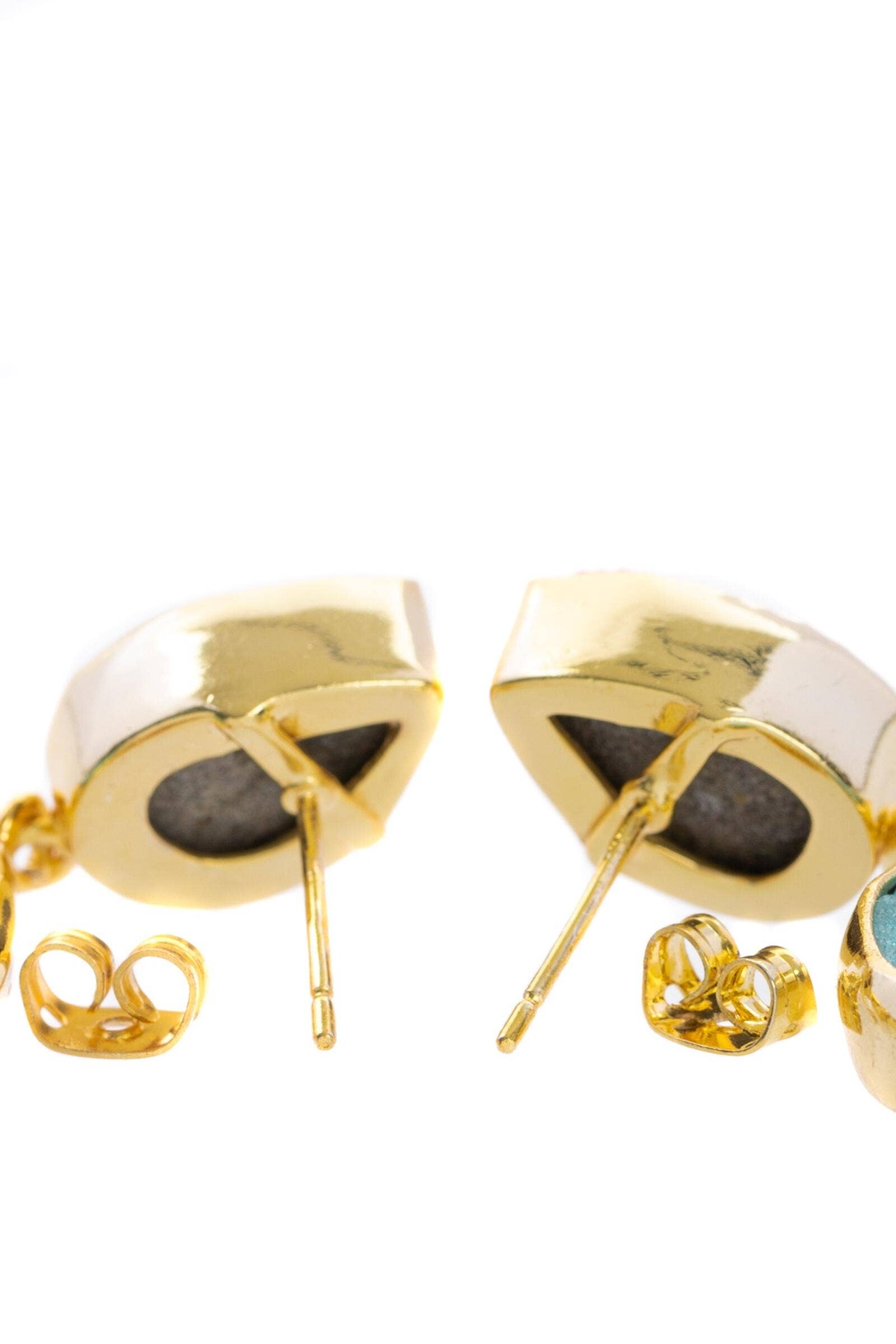 Double Druzy Dangle Earrings