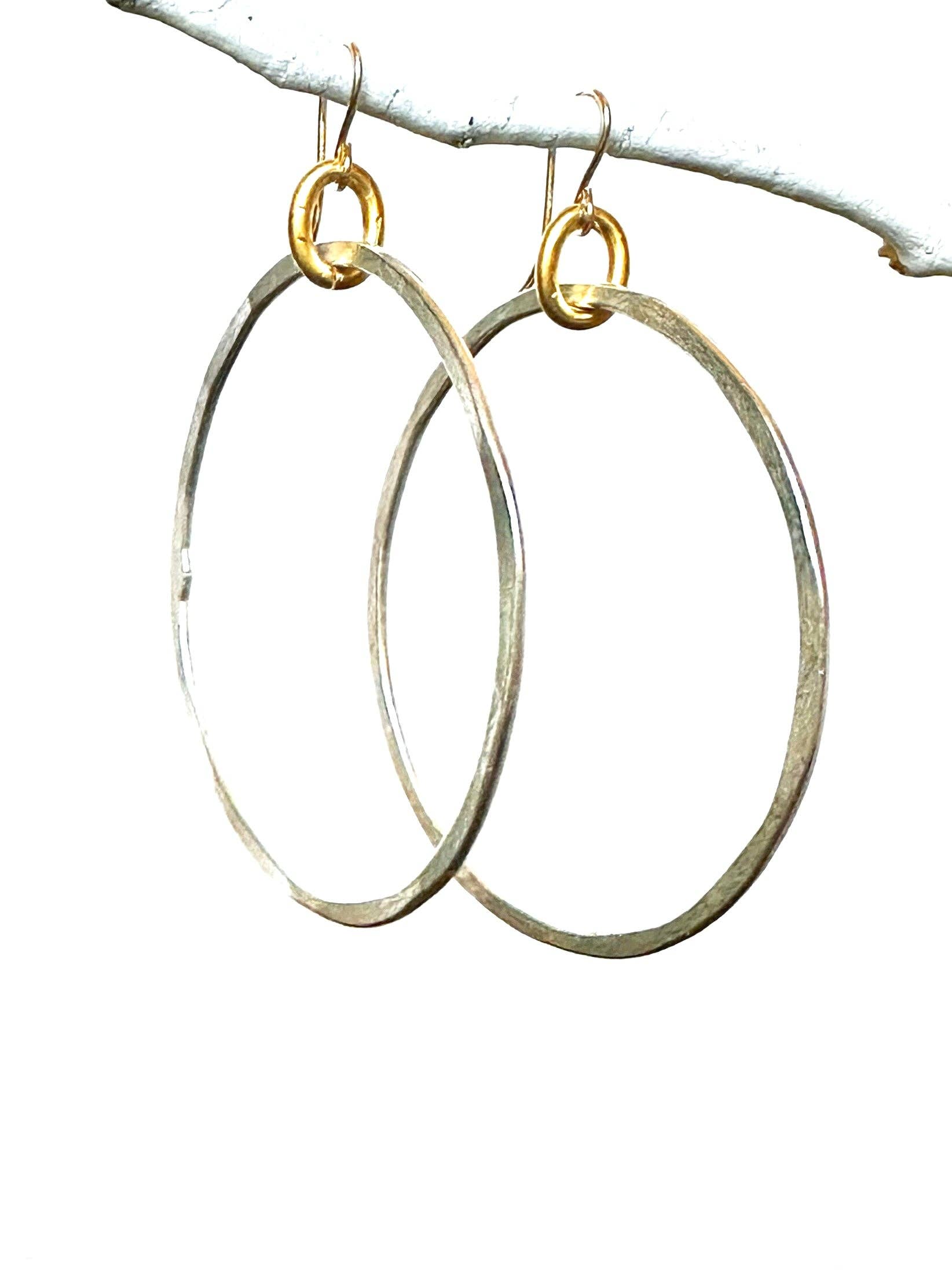 Large hammered Hoops-Cvlgh-Best Seller: Silver/gold