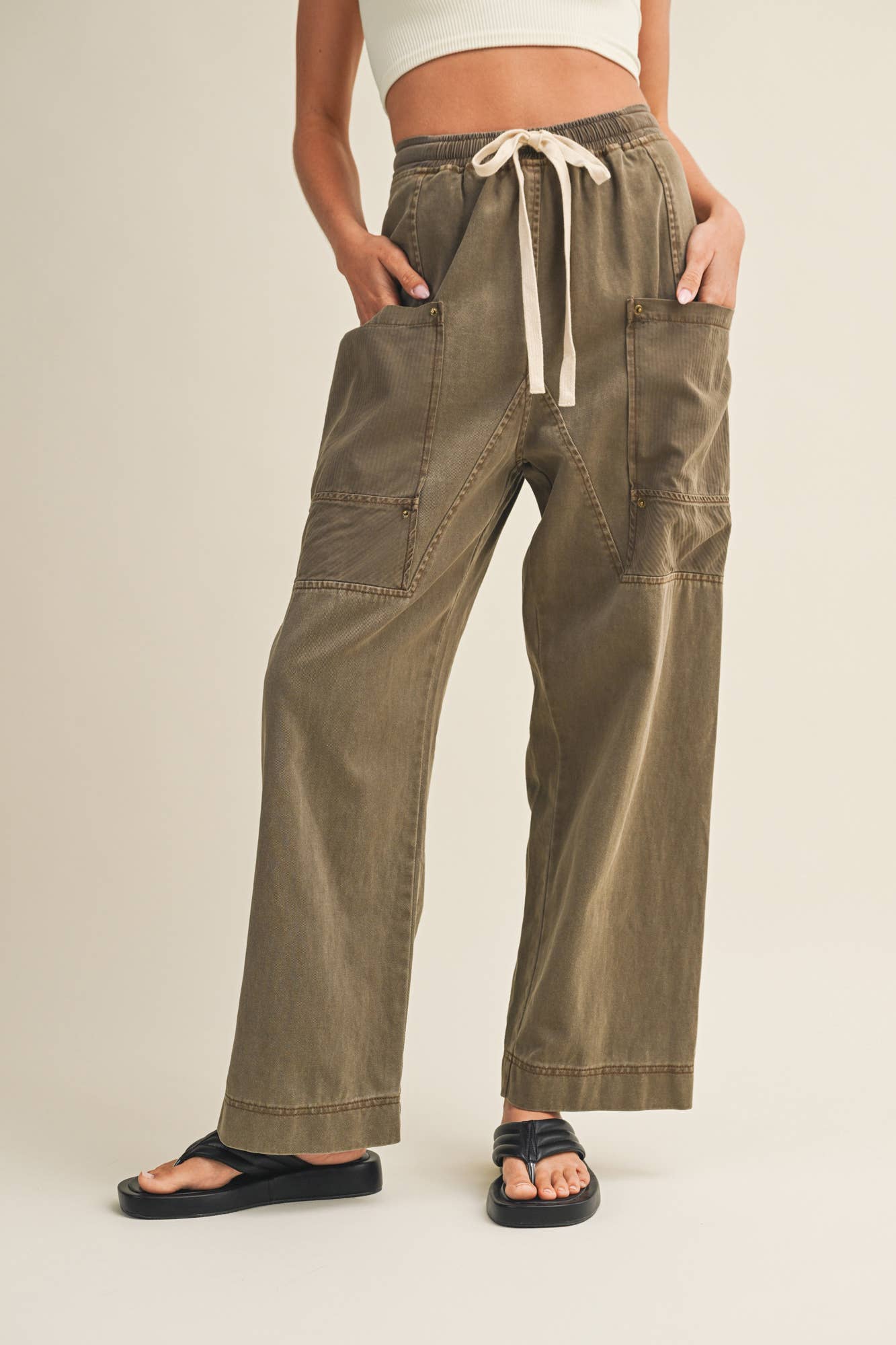 SIDE POCKET WIDE PANTS