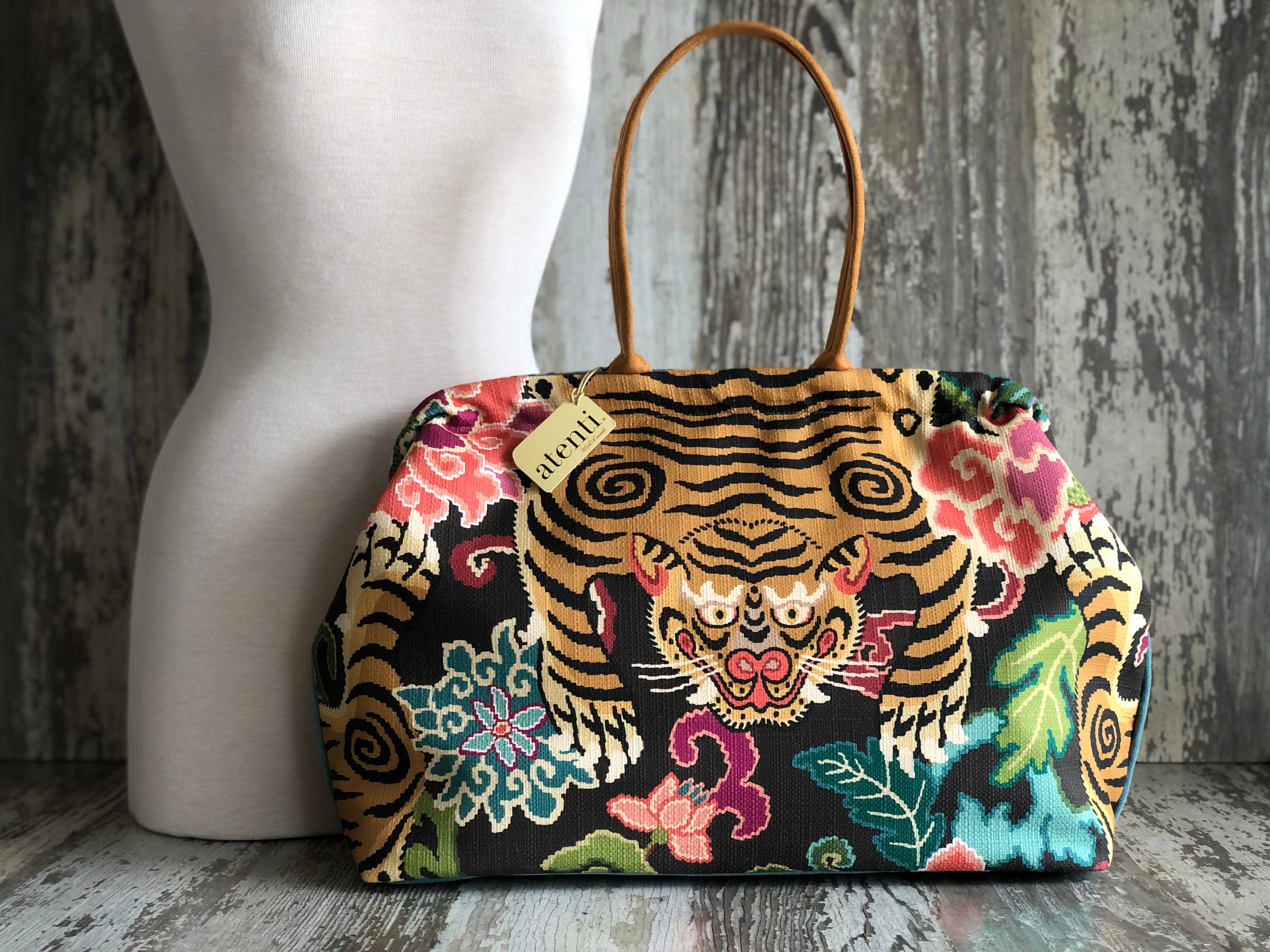 Le Tigre Pioneer Modern Tapestry Doctor Bag w/ Metal Frame