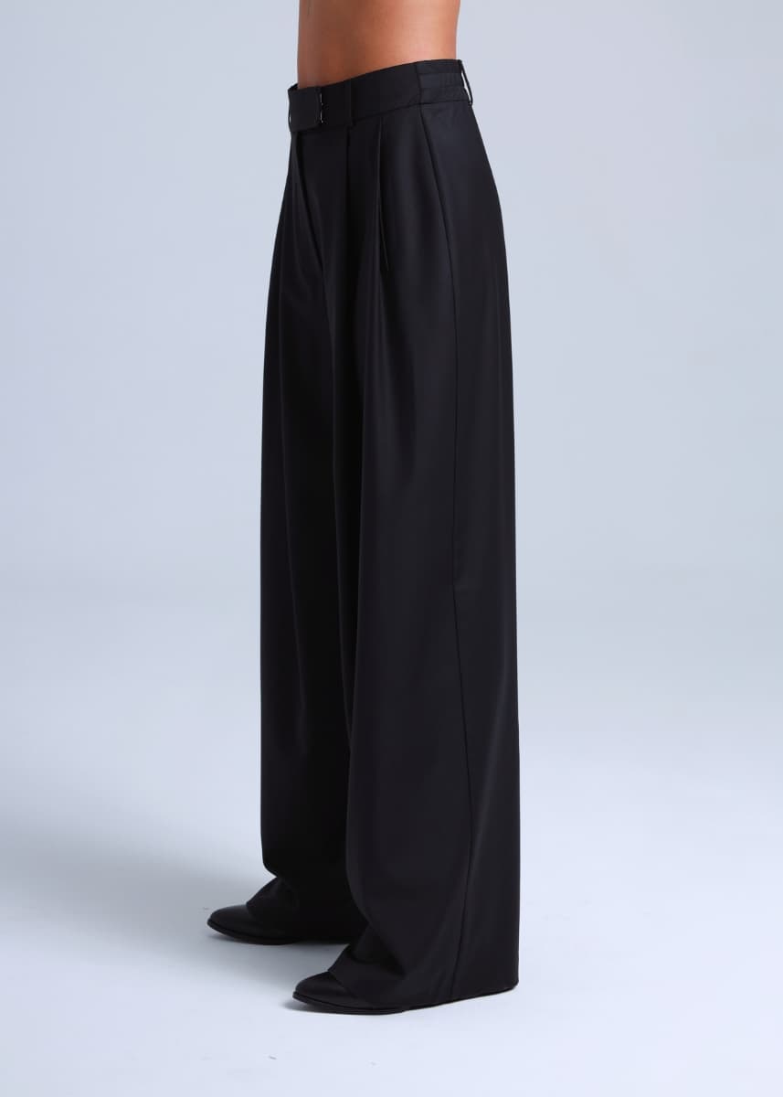 Liza Suit Wide-leg Black Virgin Wool Pants
