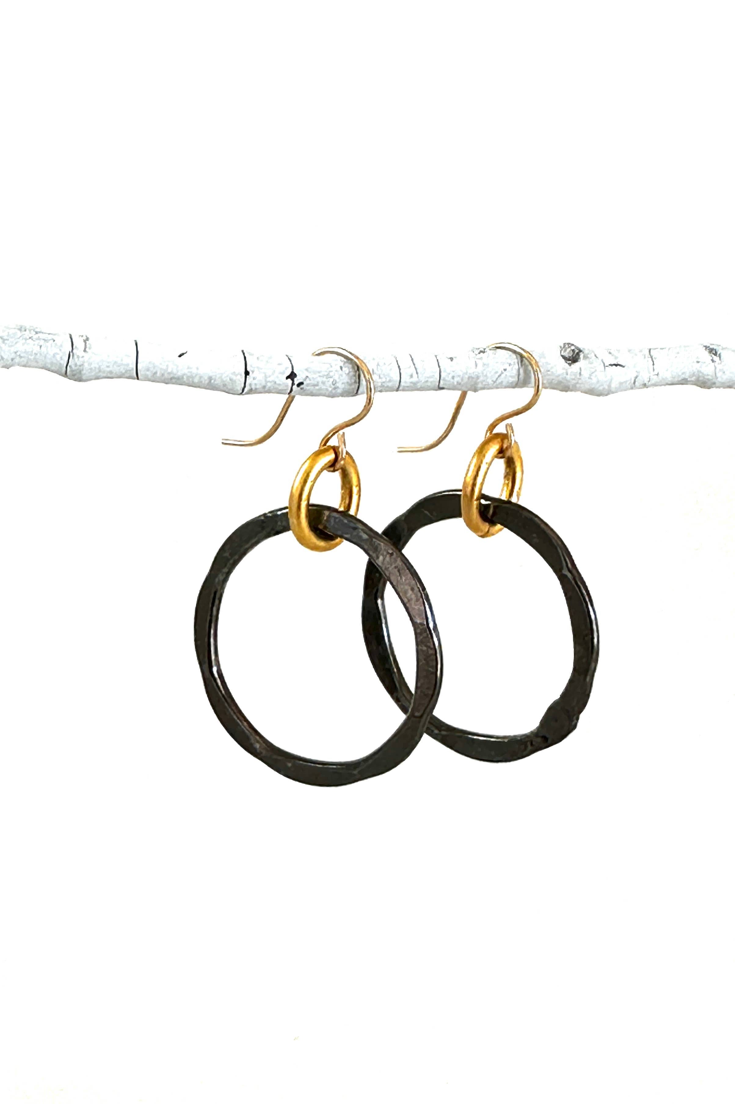 Small hammered hoops-cvlghs-BEST SELLER: Gold