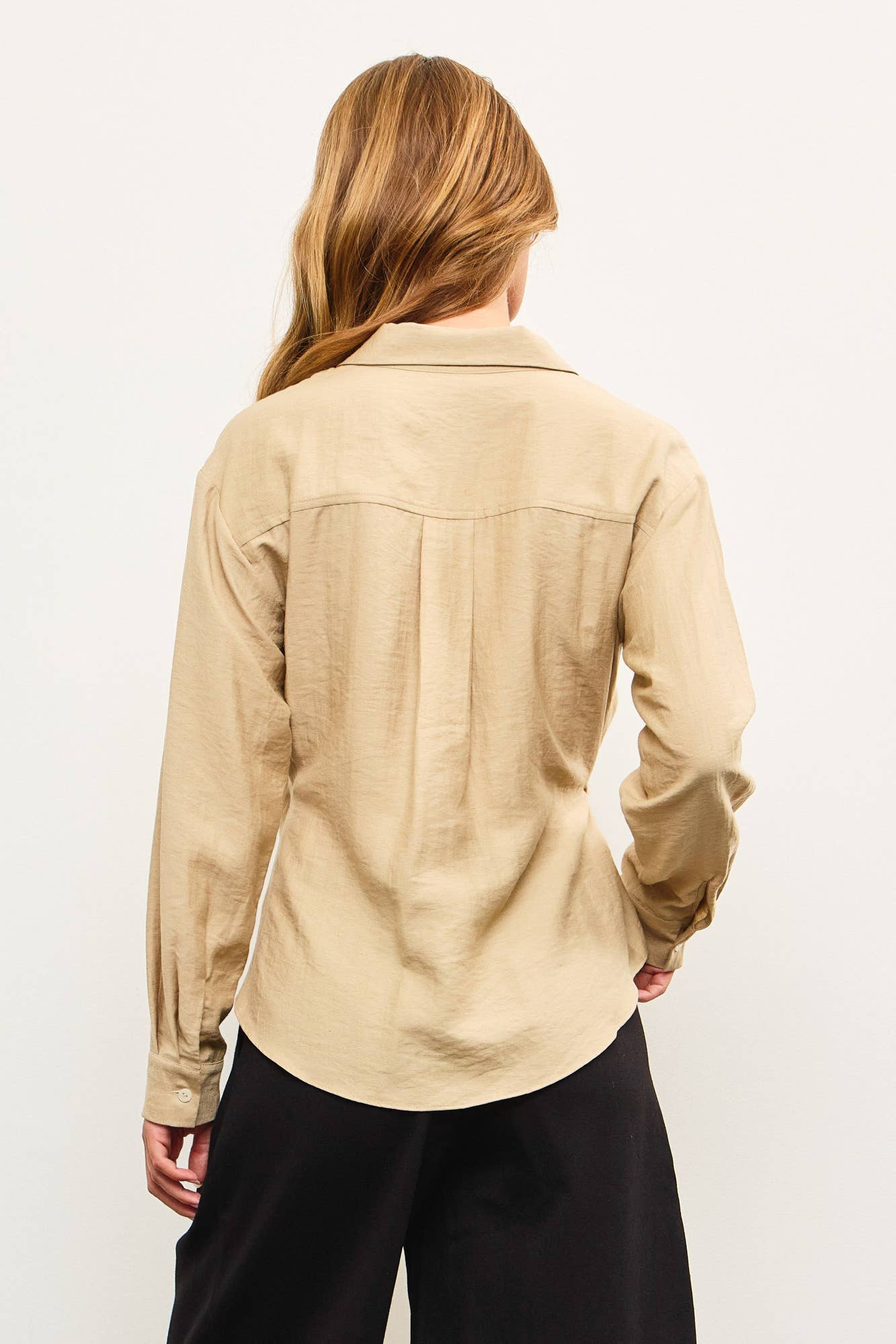 WRAP FRONT BUTTON DOWN SHIRT