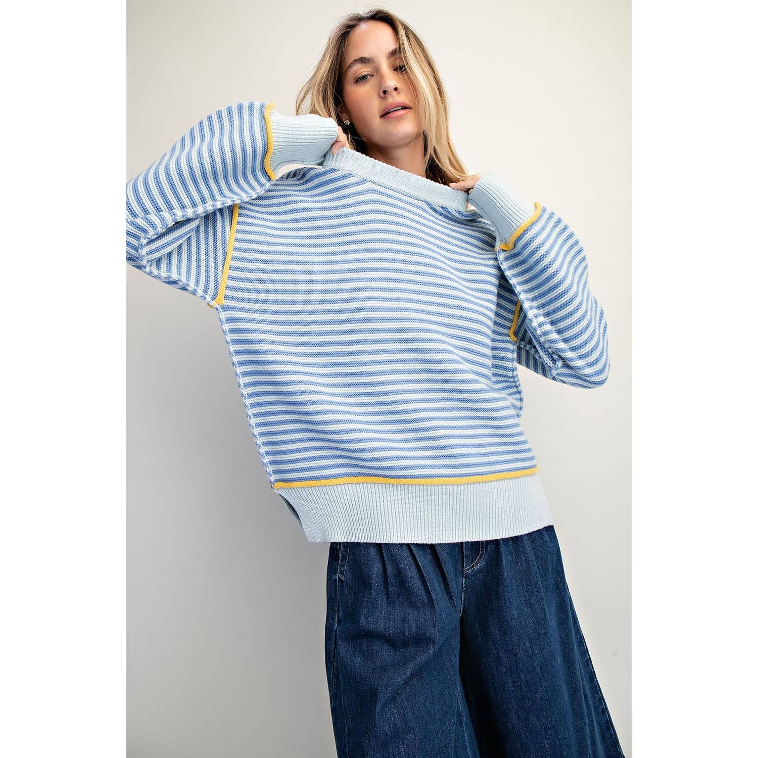 STRIPE PULLOVER OVERSIZE SWEATER