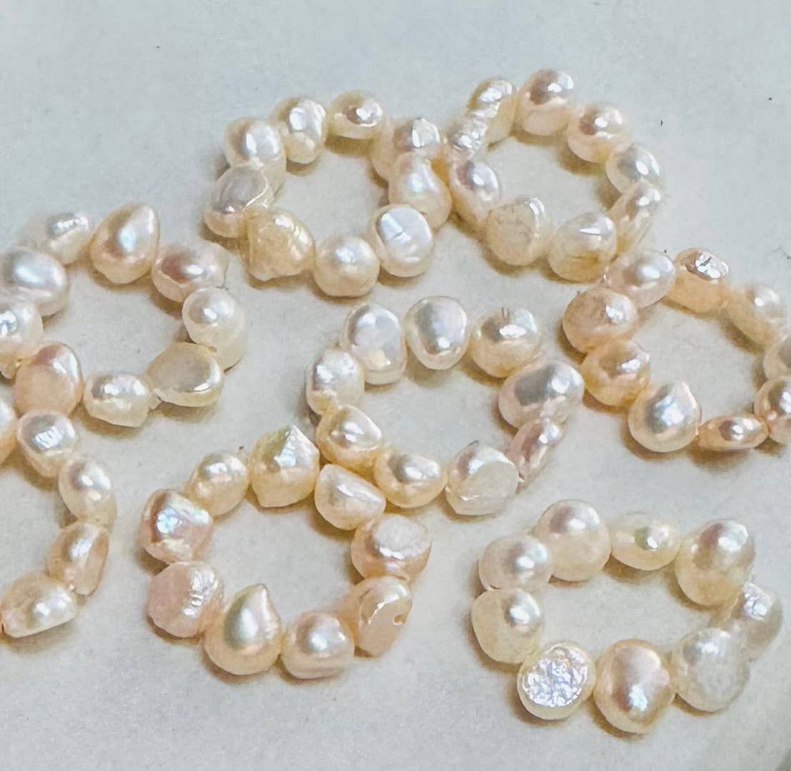 Peach Pearl Stretch Bandana Charm