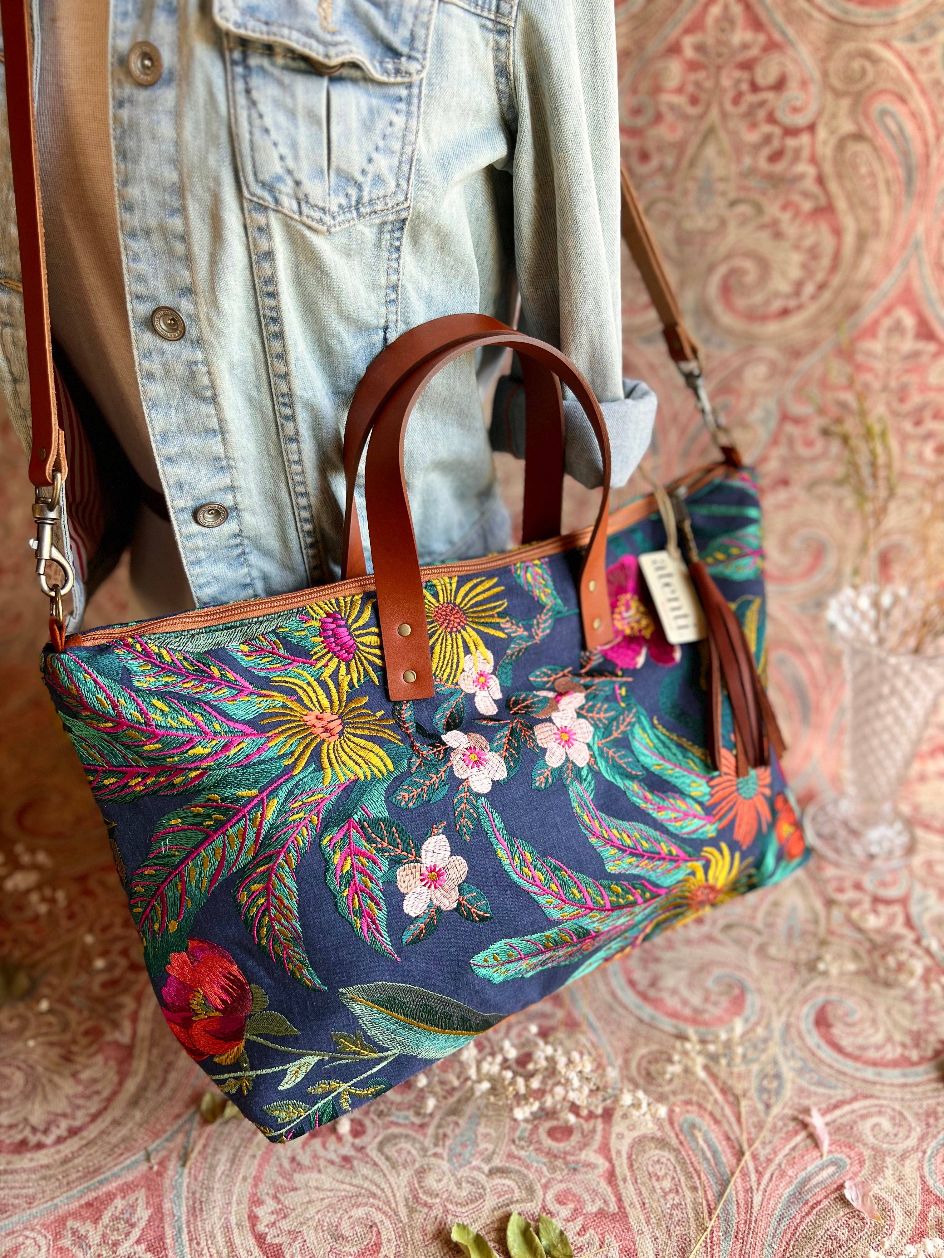 USA Handcrafted Carryall Tote Bag, Flora Buddy Bag
