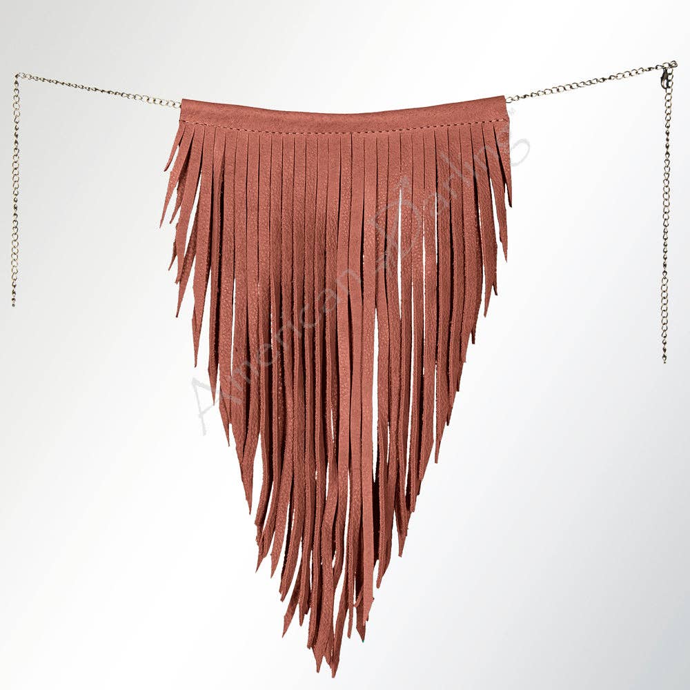 ADJW102 Western Fringe Chain Accessory - Genuine suede Statement Piece