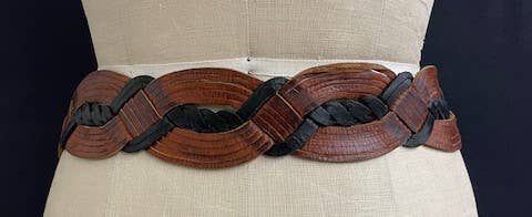Leather Hip Belt Black and Cognac