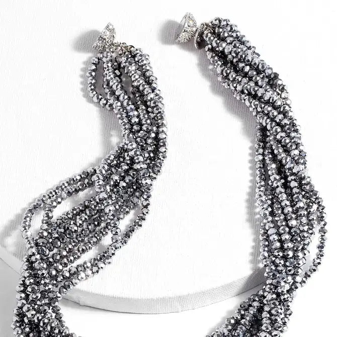 Multi Strand Short Crystal Necklace