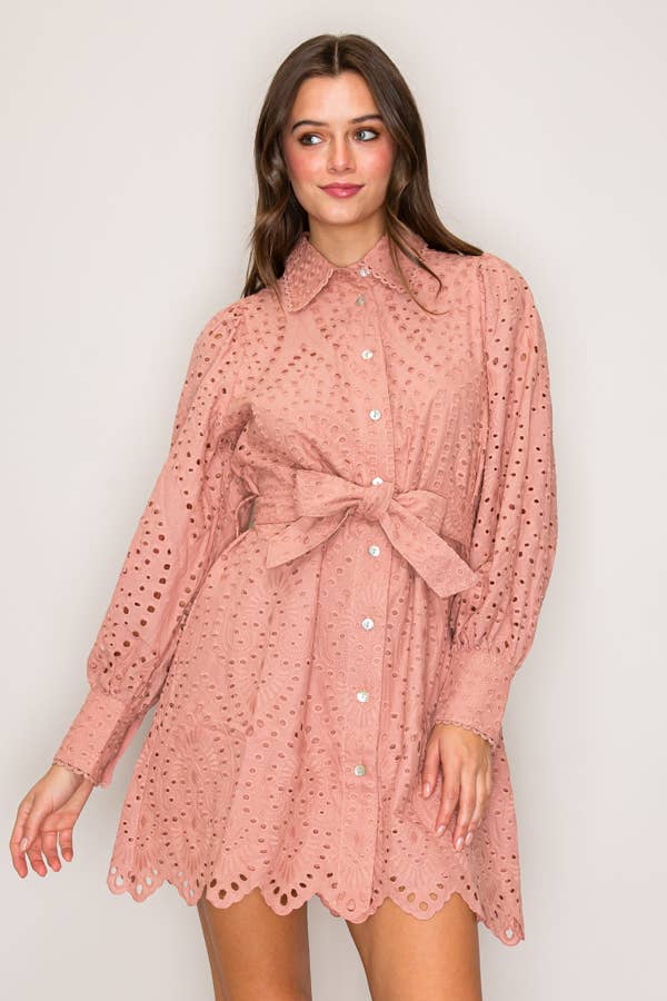 C7118-EYELET DRESS