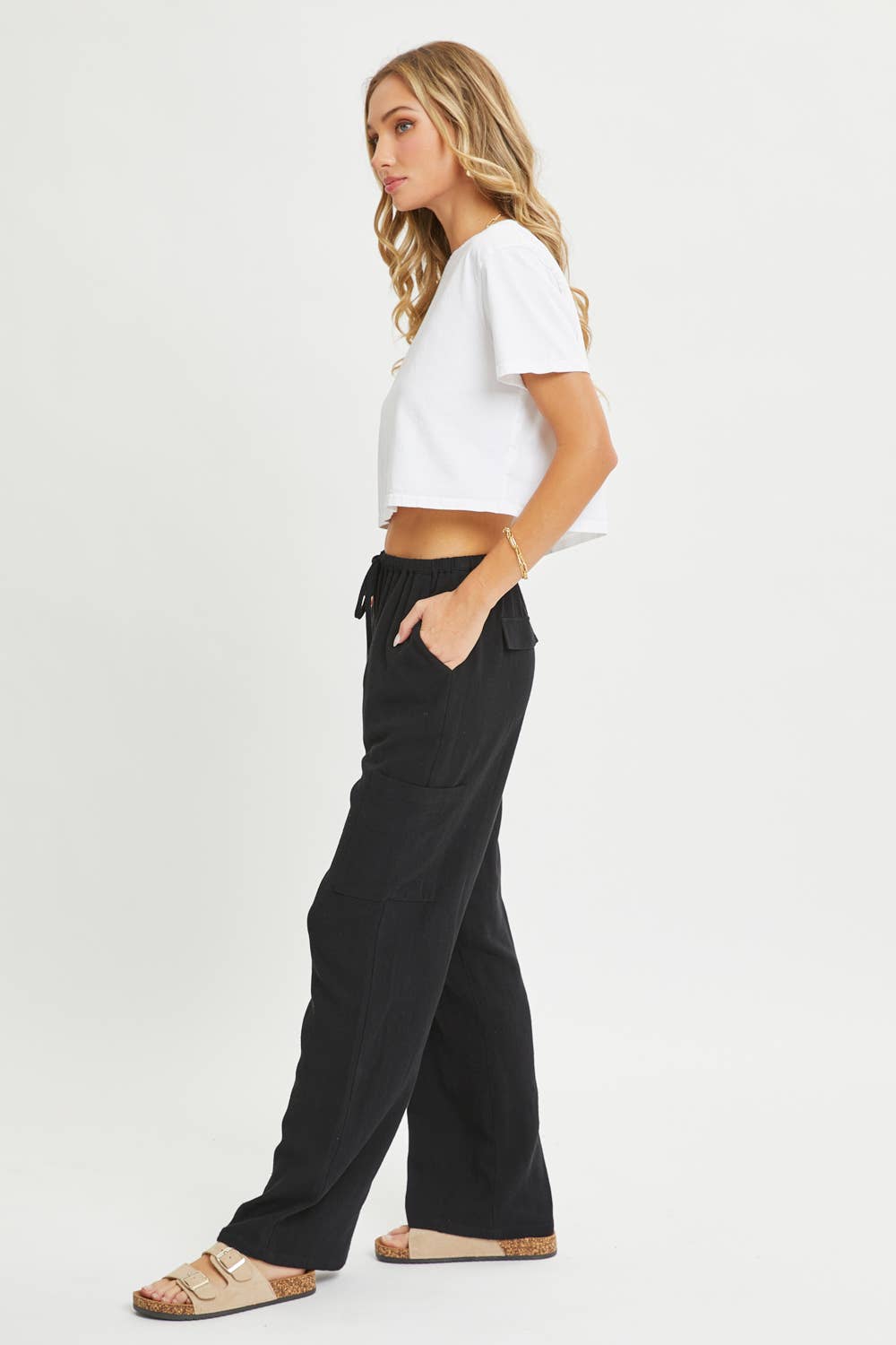 LINED-PULL-ON-PANTS -BLACK