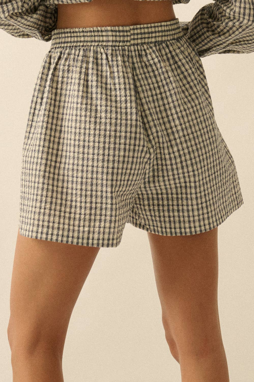 Plaid Textured Seersucker Set