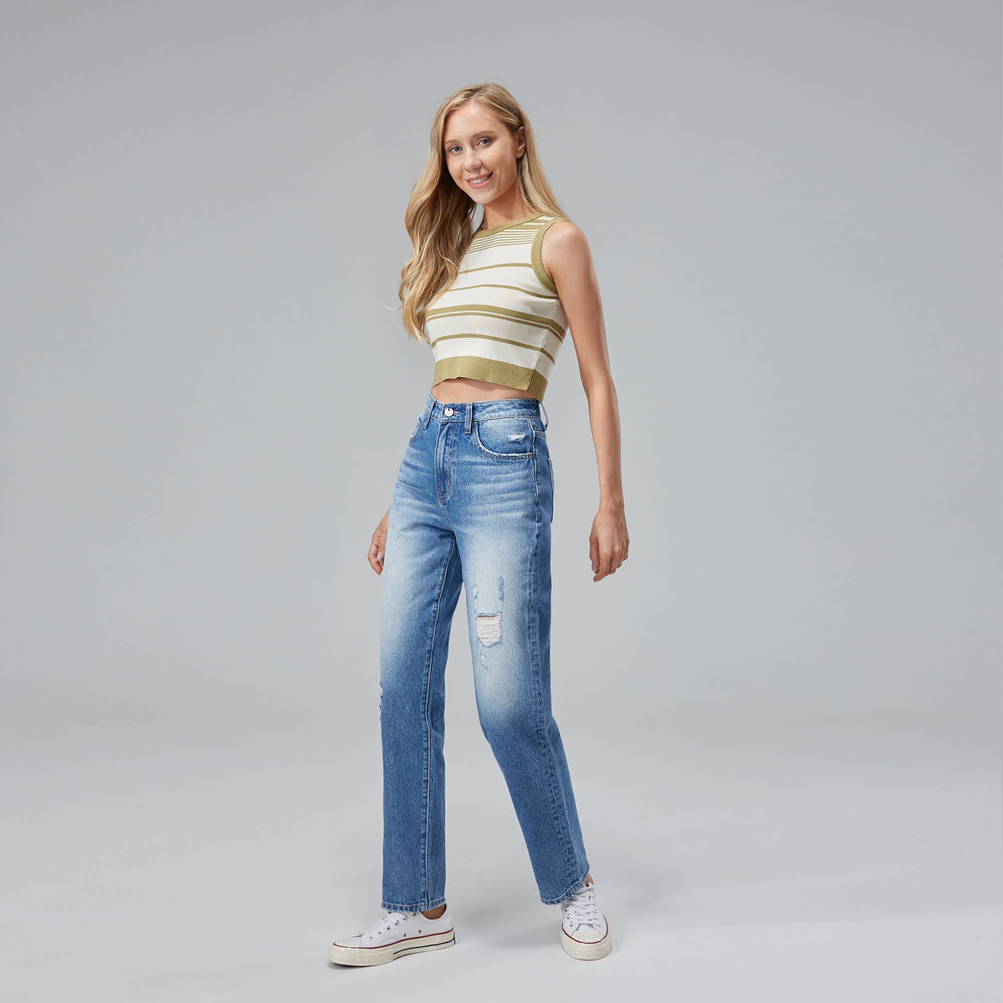 SUPER HIGH RISE RELAXED STRAIGHT JEANS