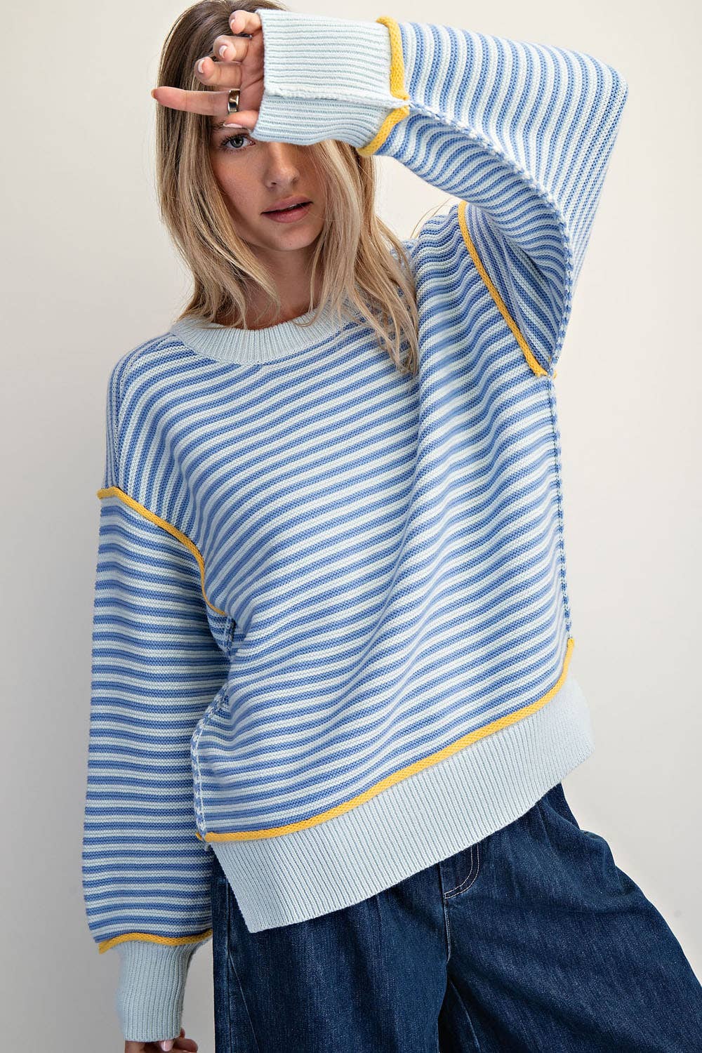 STRIPE PULLOVER OVERSIZE SWEATER