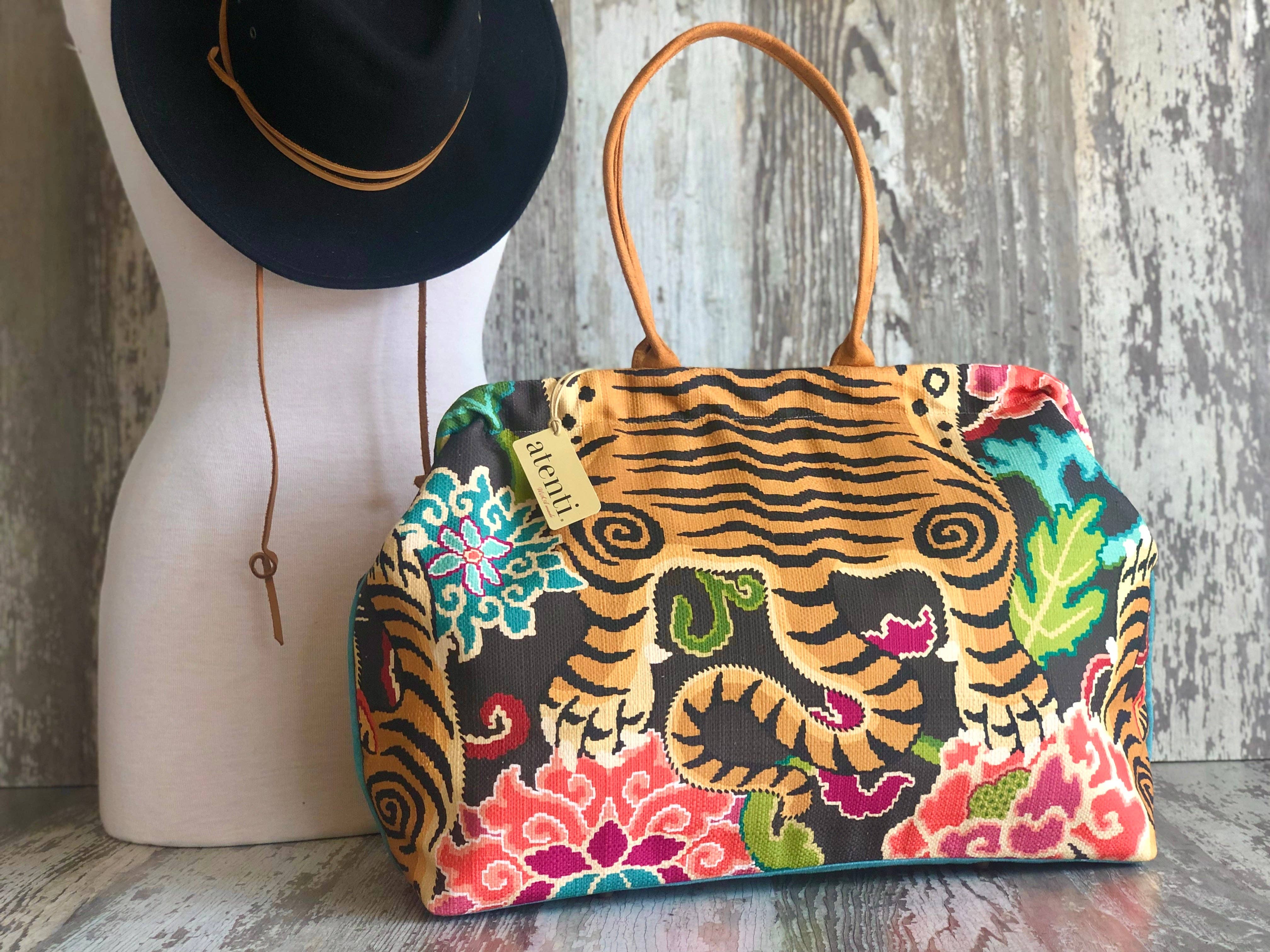 Le Tigre Pioneer Modern Tapestry Doctor Bag w/ Metal Frame