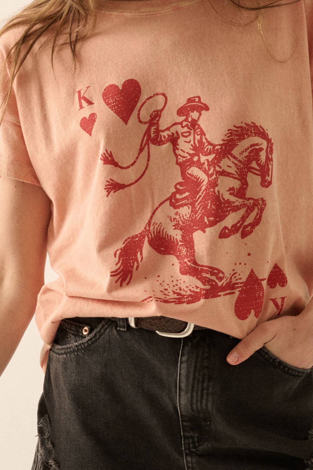 Cowboy King of Hearts Vintage-Wash Graphic Tee