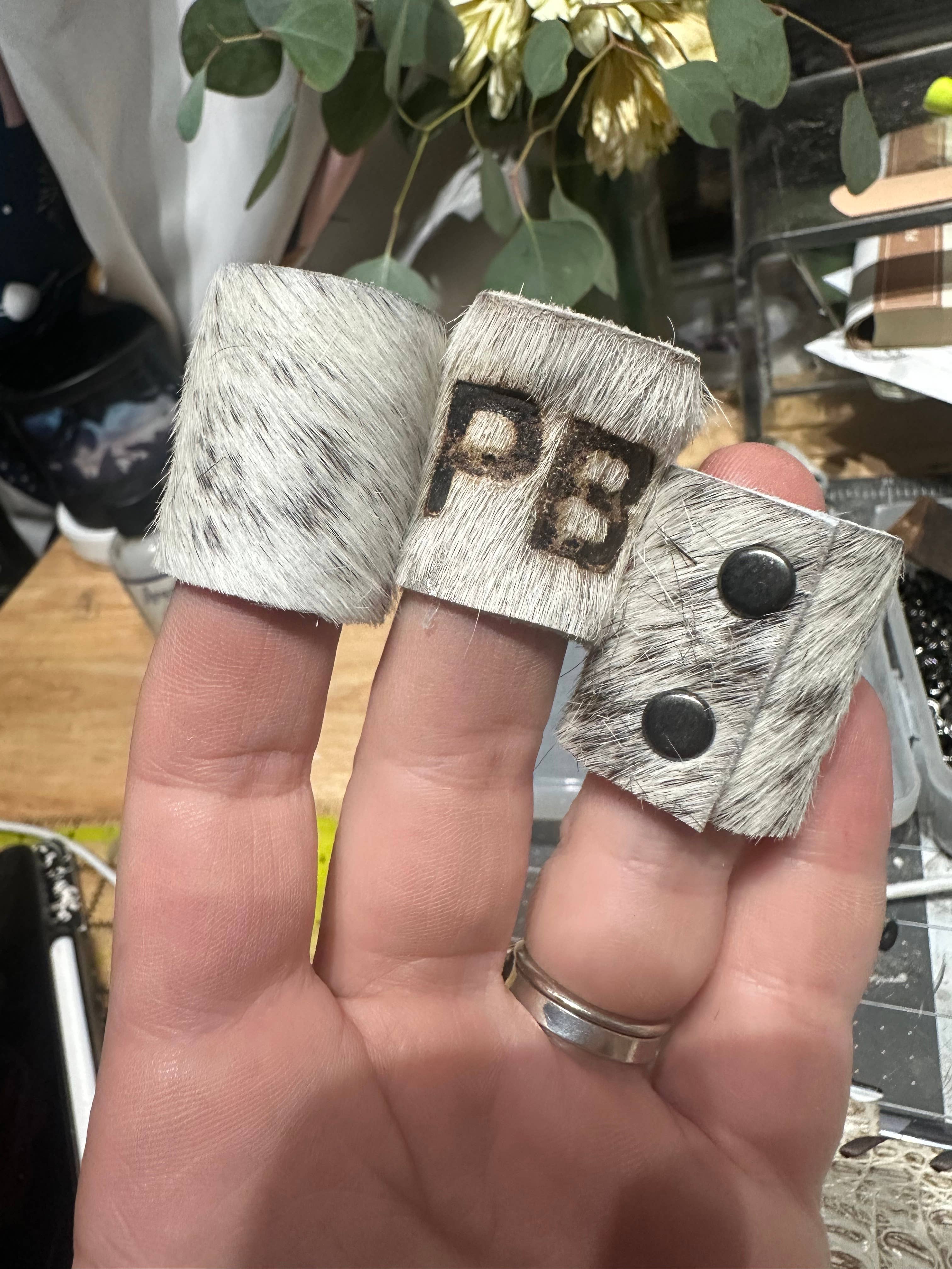 Cowhide Bandana Slides 