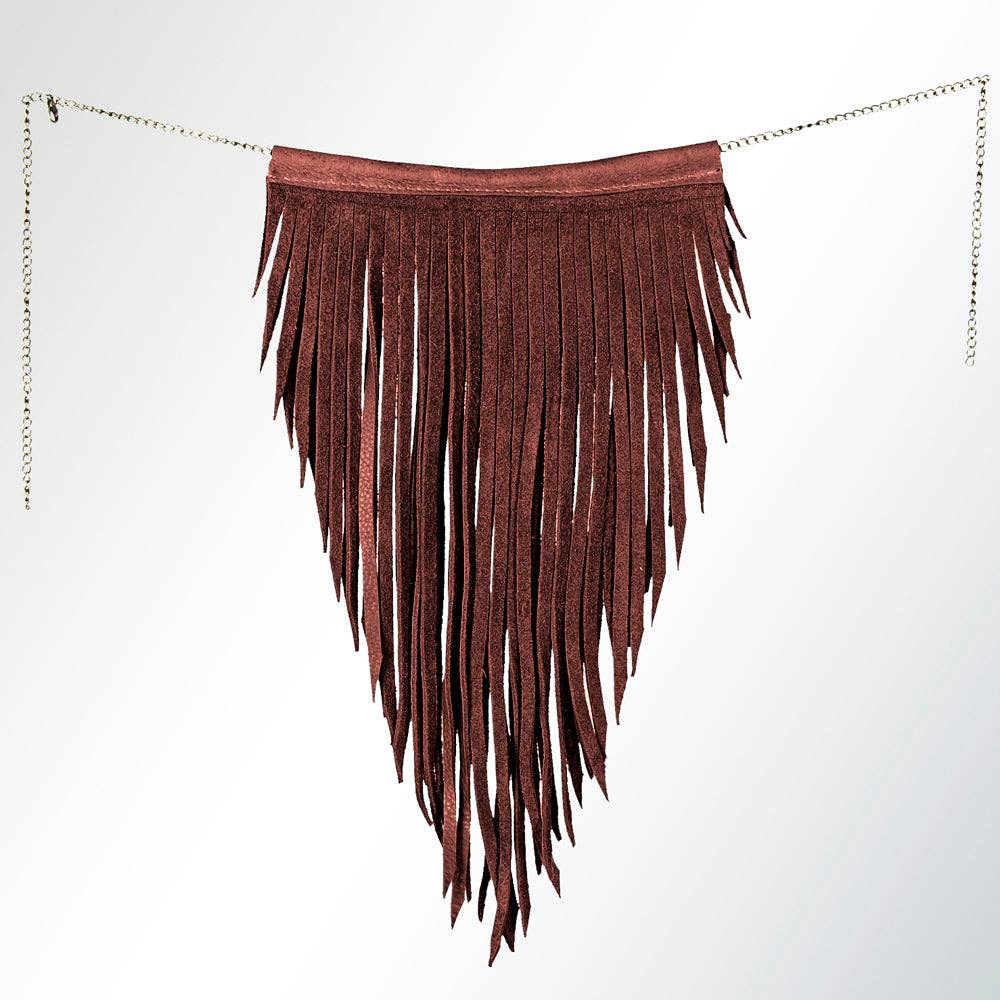 ADJW102 Western Fringe Chain Accessory - Genuine suede Statement Piece