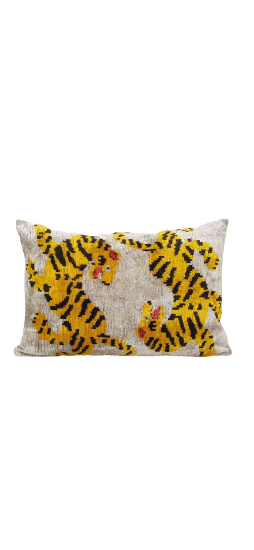 Silk Velvet Ikat Pillow Cover