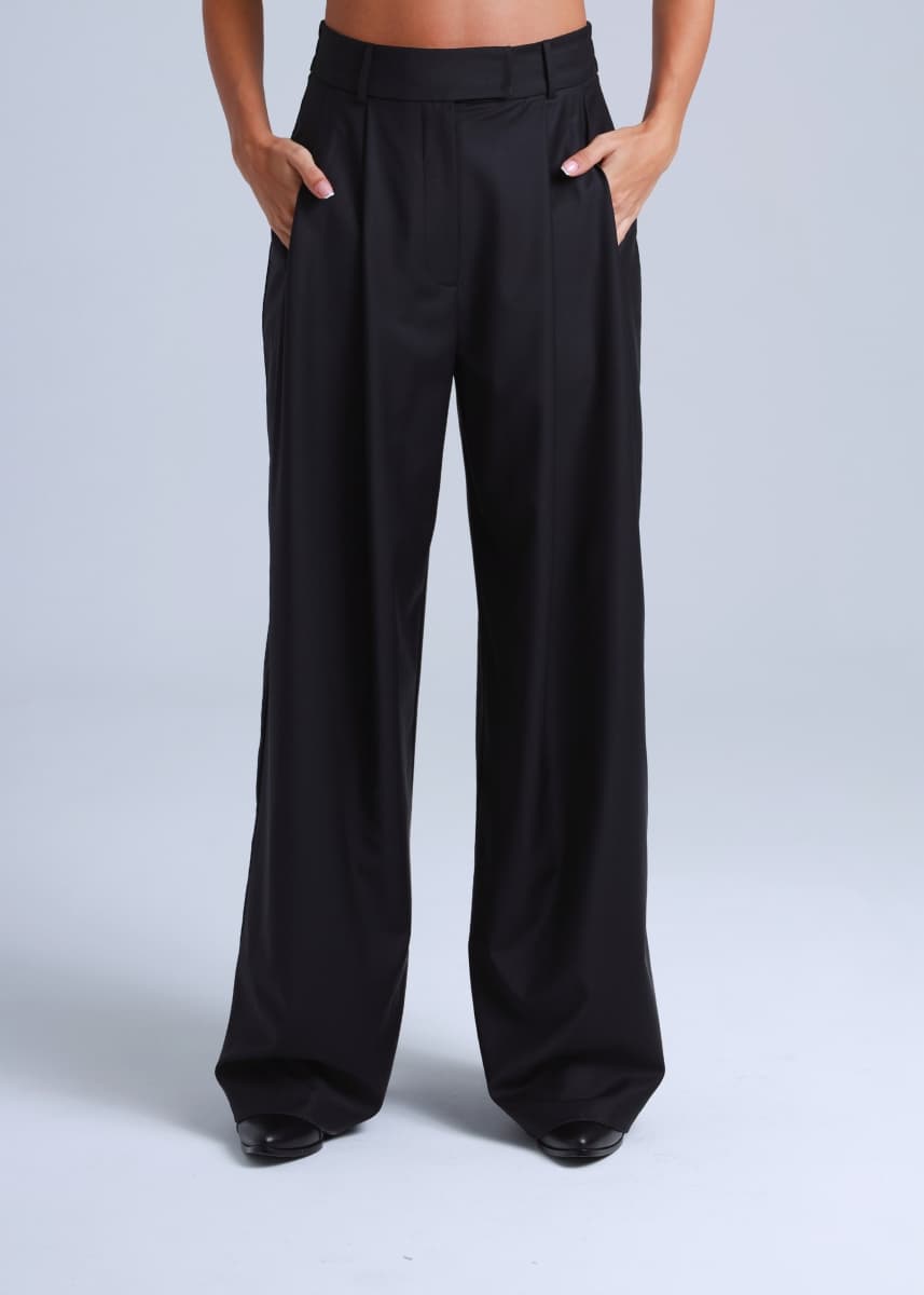 Liza Suit Wide-leg Black Virgin Wool Pants