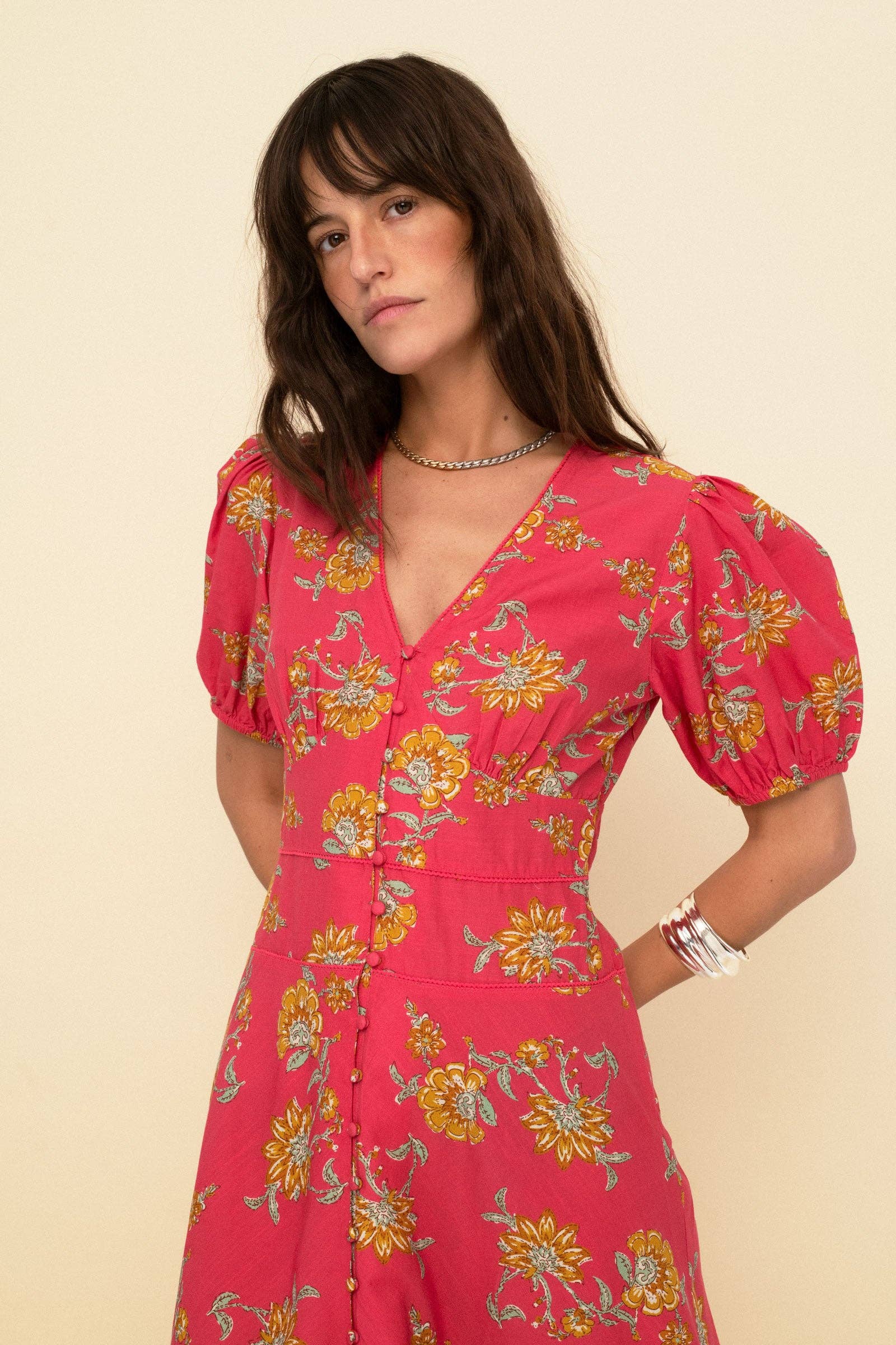 Poppy dress coral