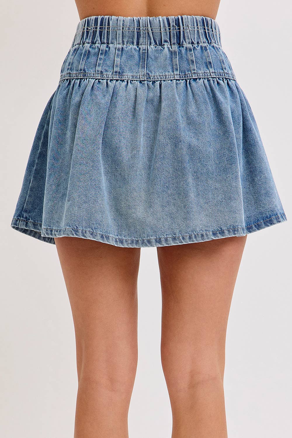 HIGH-RISE, A-LINE DENIM SKIRT