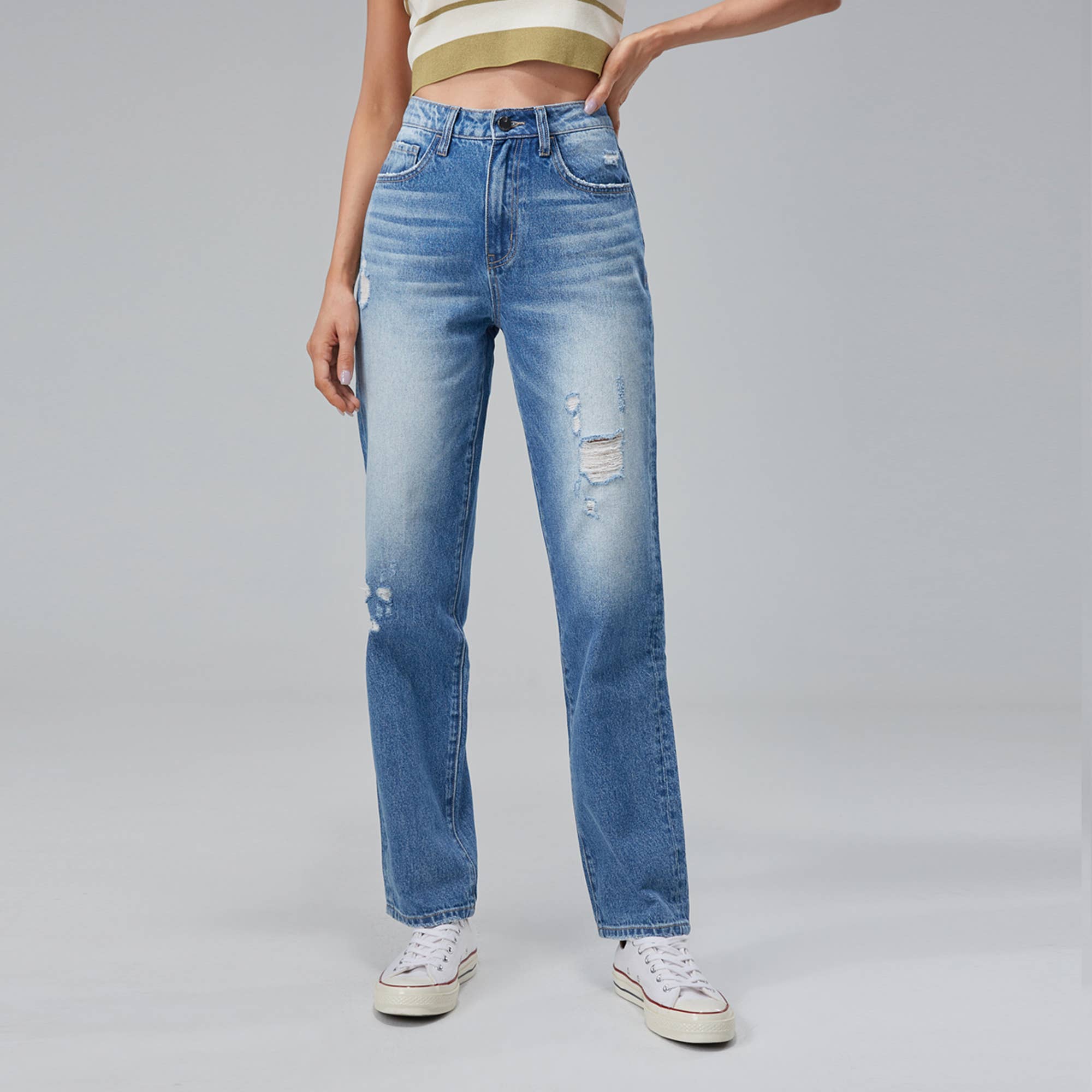 SUPER HIGH RISE RELAXED STRAIGHT JEANS