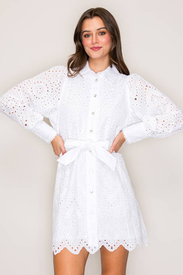 C7118-EYELET DRESS
