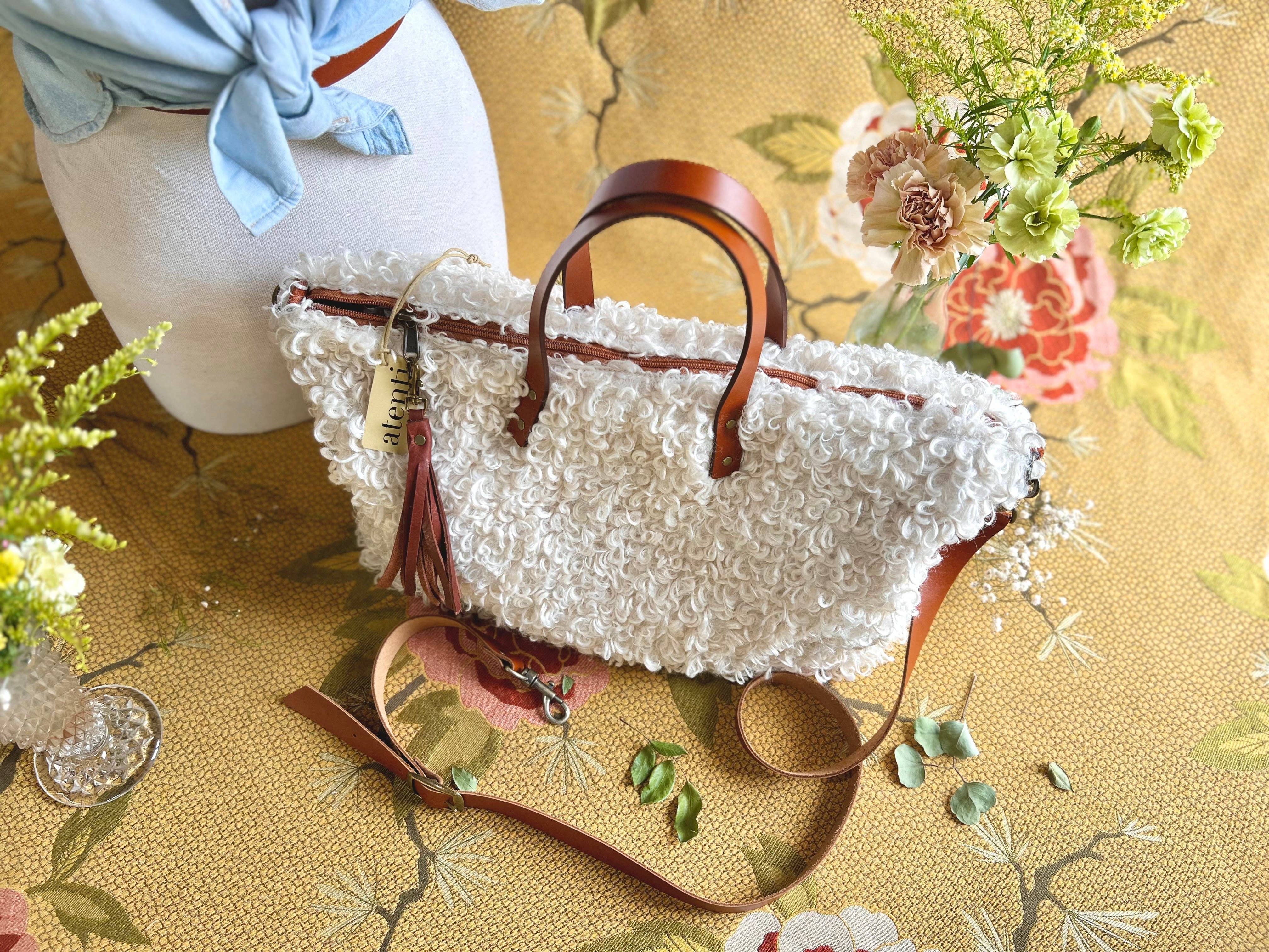 USA Handcrafted Carryall Tote Bag: Curly Cute Buddy Bag